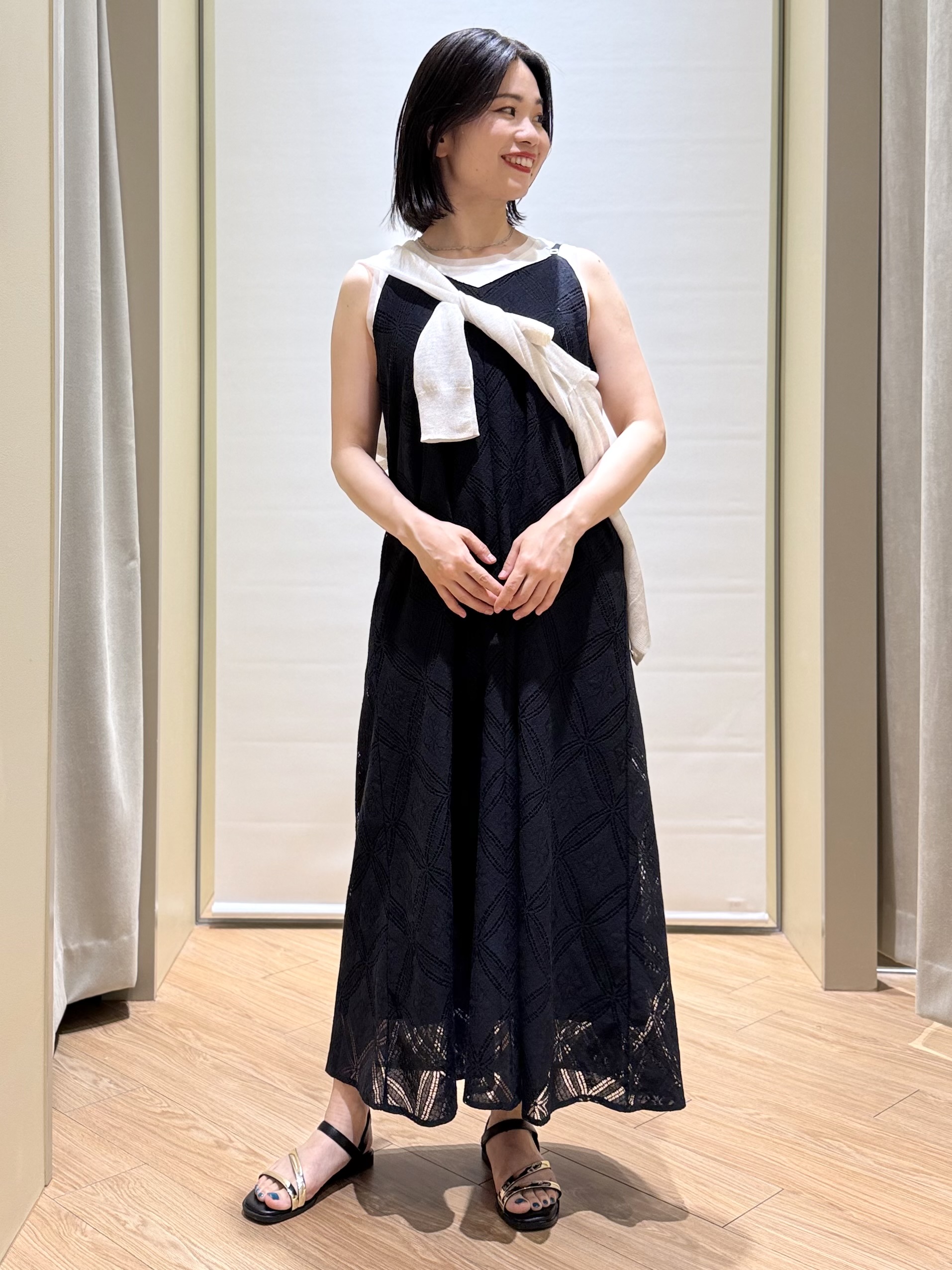 あんりさんの「grove｜【貴島明日香さん着用・洗える】レースキャミワンピース」を使ったコーディネート