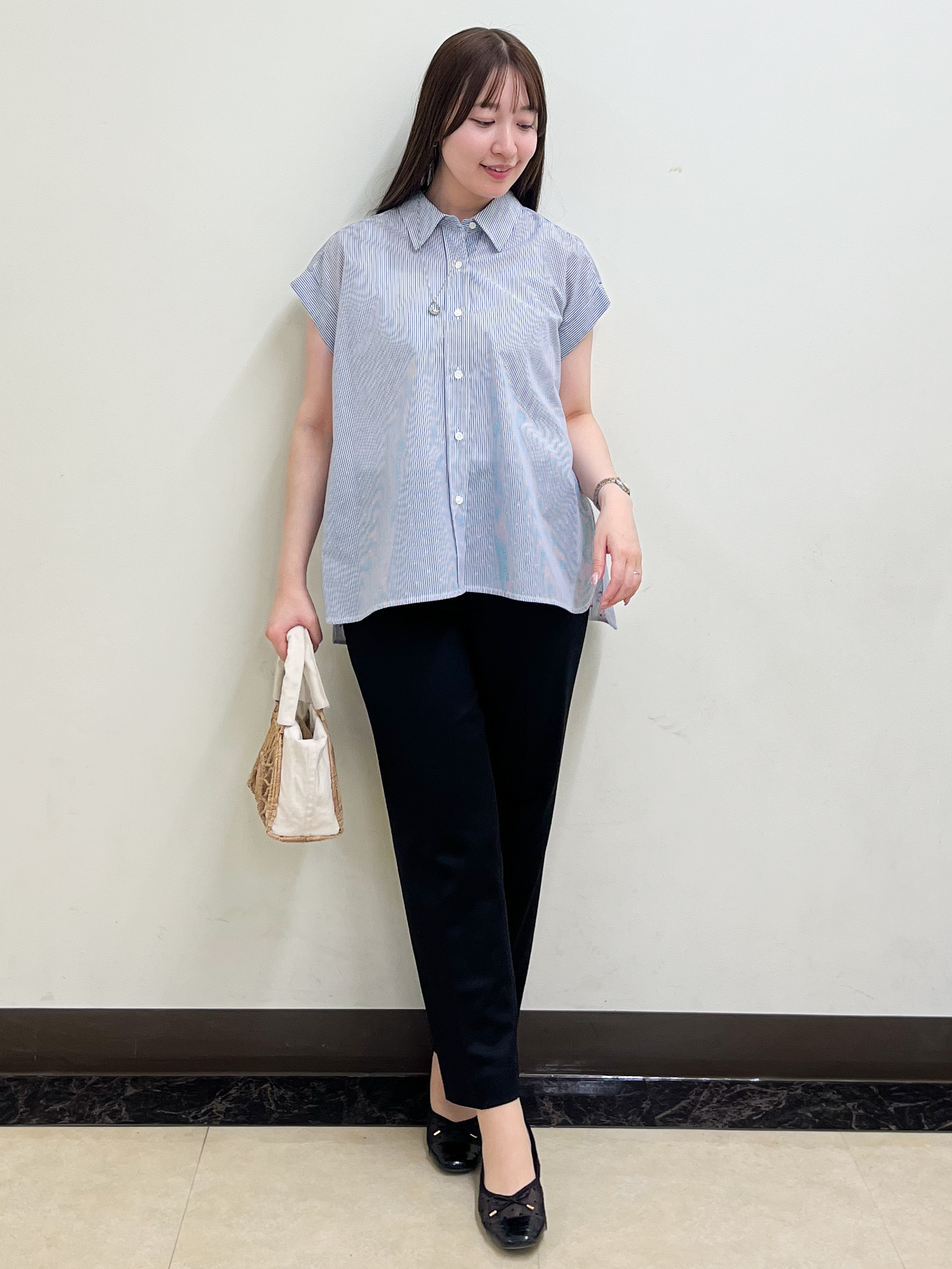 mikikoさんの「Reflect｜【接触冷感】フレンチスリーブシャツブラウス」を使ったコーディネート