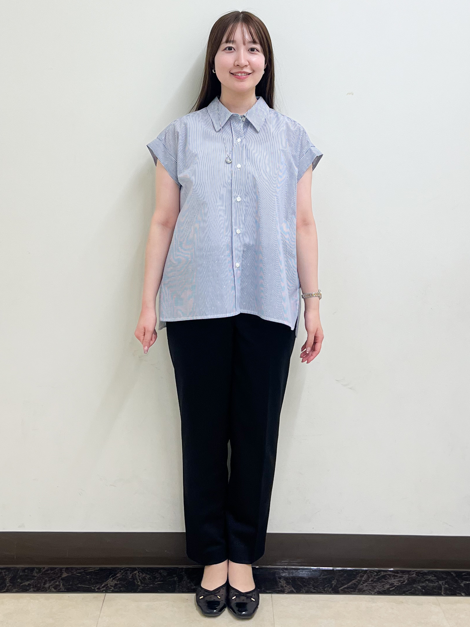mikikoさんの「Reflect｜【接触冷感】フレンチスリーブシャツブラウス」を使ったコーディネート