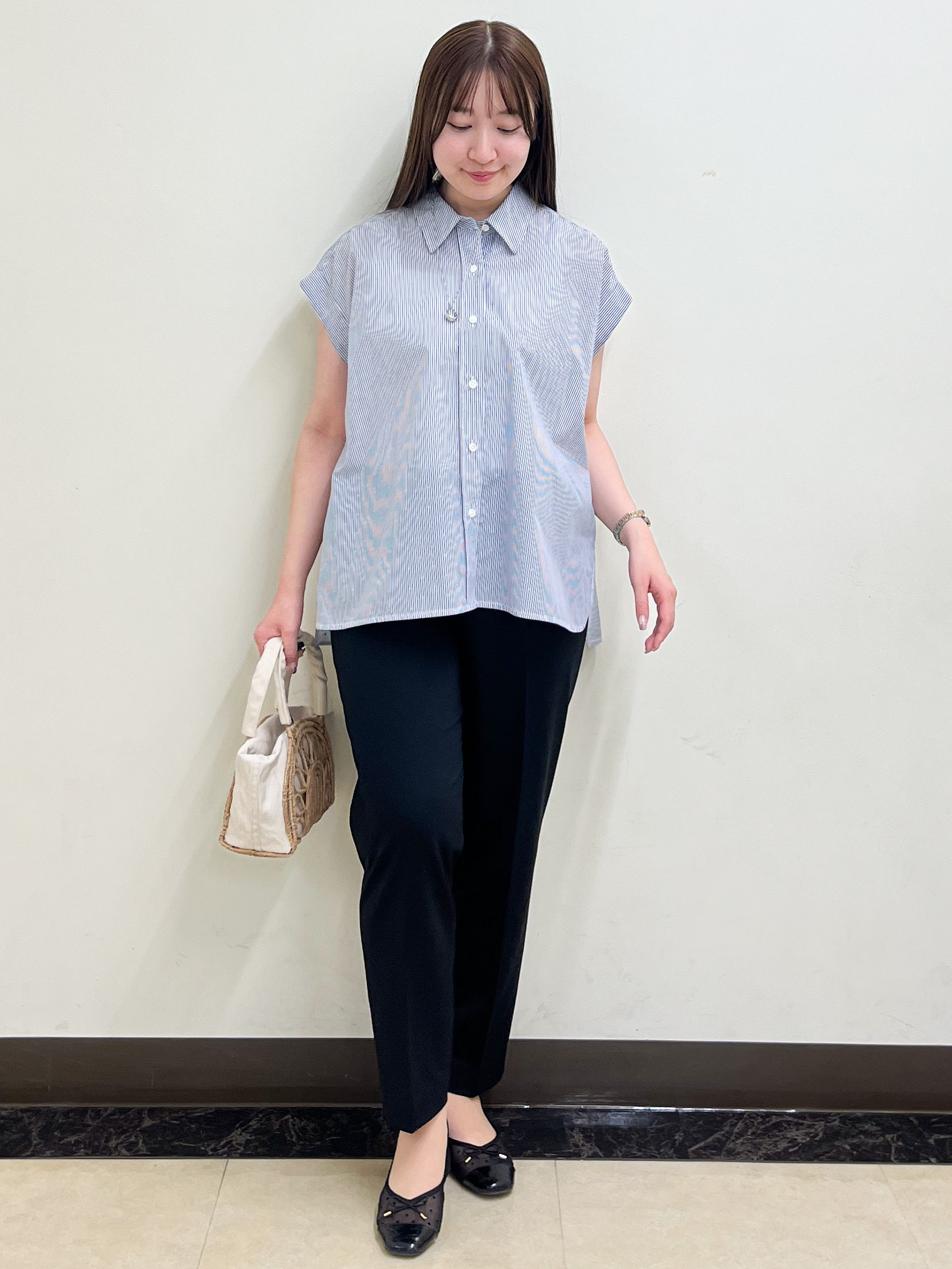 mikikoさんの「Reflect｜【接触冷感】フレンチスリーブシャツブラウス」を使ったコーディネート