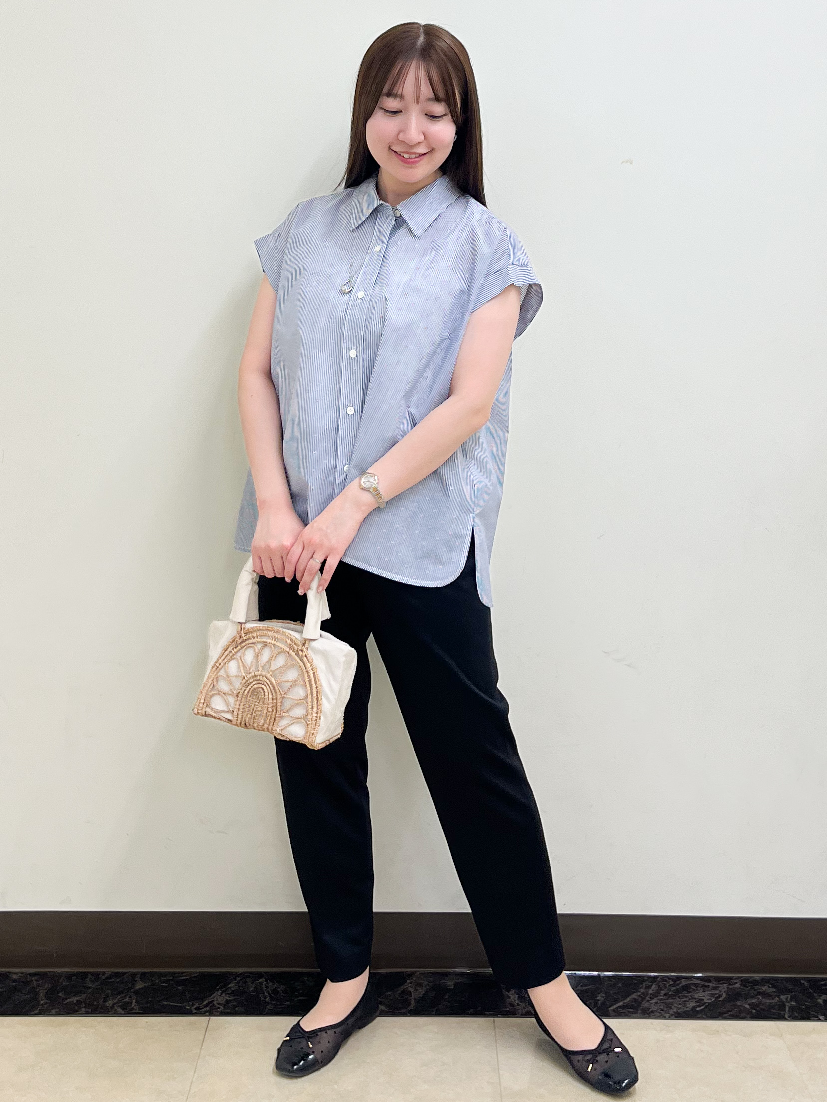 mikikoさんの「Reflect｜【接触冷感】フレンチスリーブシャツブラウス」を使ったコーディネート