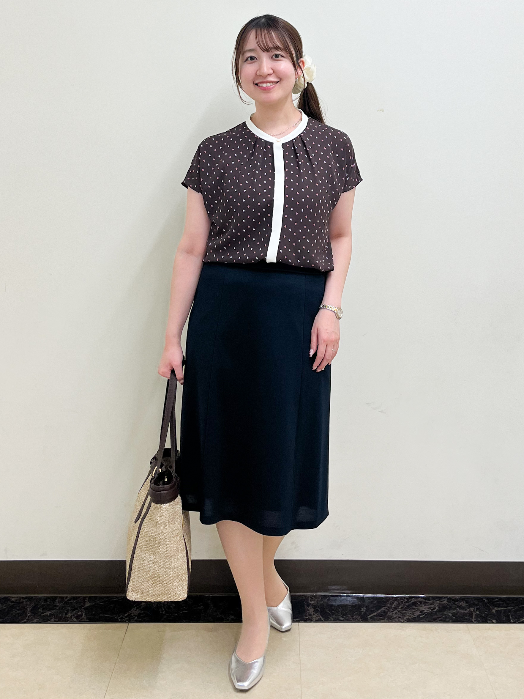 mikikoさんの「Reflect｜【通勤におすすめ◎】ジョーゼットブラウス」を使ったコーディネート