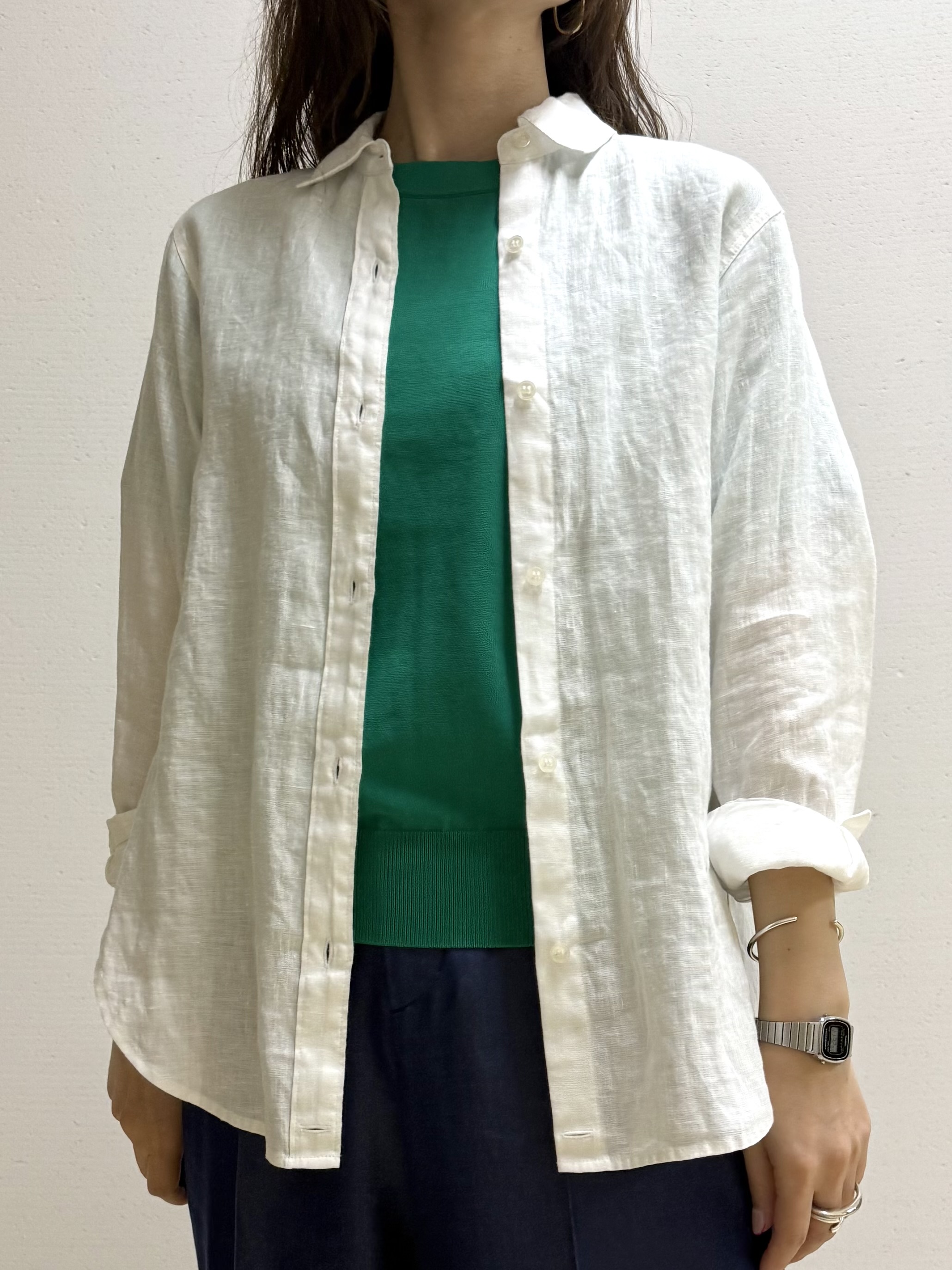 mamiさんの「INDIVI｜【洗える／コットン】ドライタッチさらりニットT」を使ったコーディネート