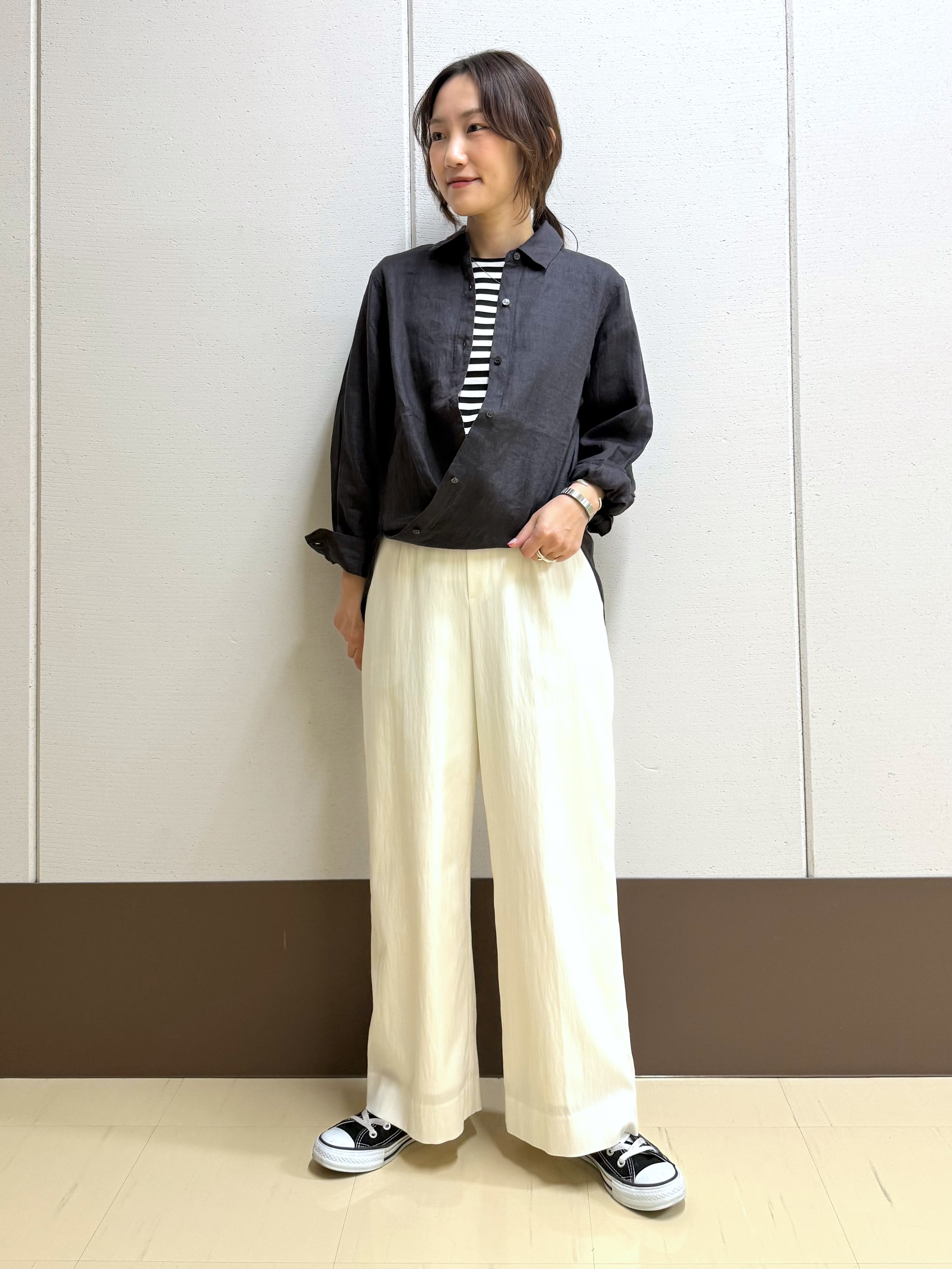 mamiさんの「INDIVI｜【抗菌防臭／消臭】上品光沢コットンTシャツ」を使ったコーディネート