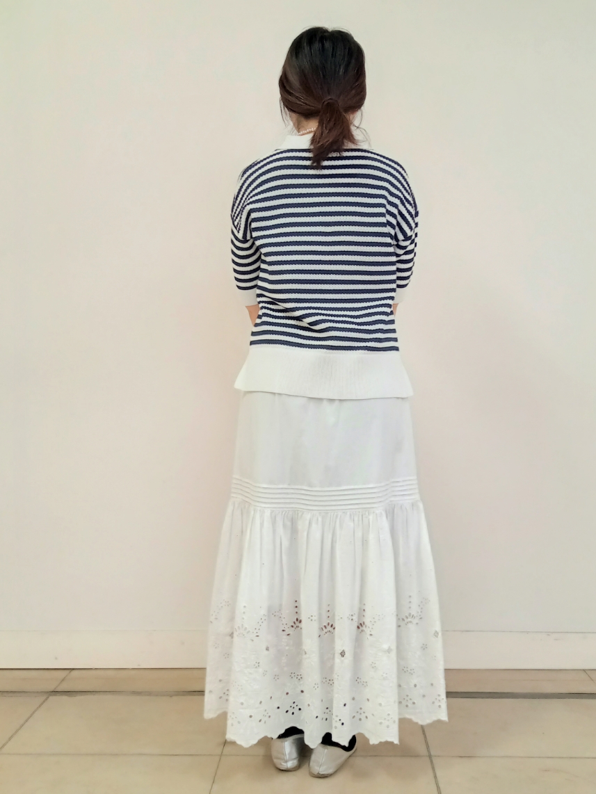 emiさんの「DRESSTERIOR｜ウォッシャブルスキッパークロップドニット」を使ったコーディネート