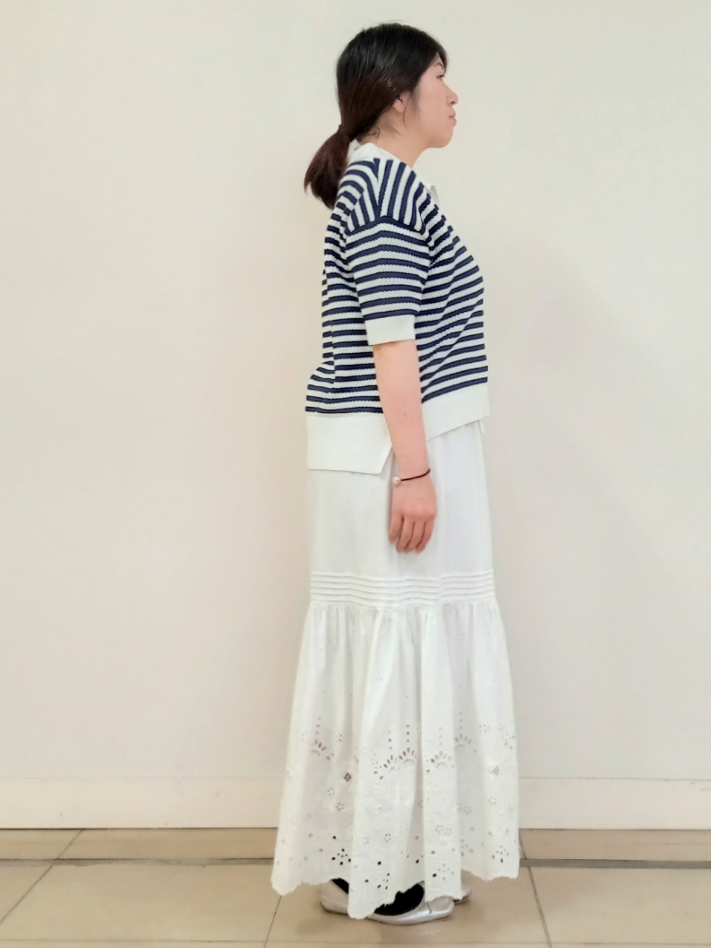emiさんの「DRESSTERIOR｜ウォッシャブルスキッパークロップドニット」を使ったコーディネート
