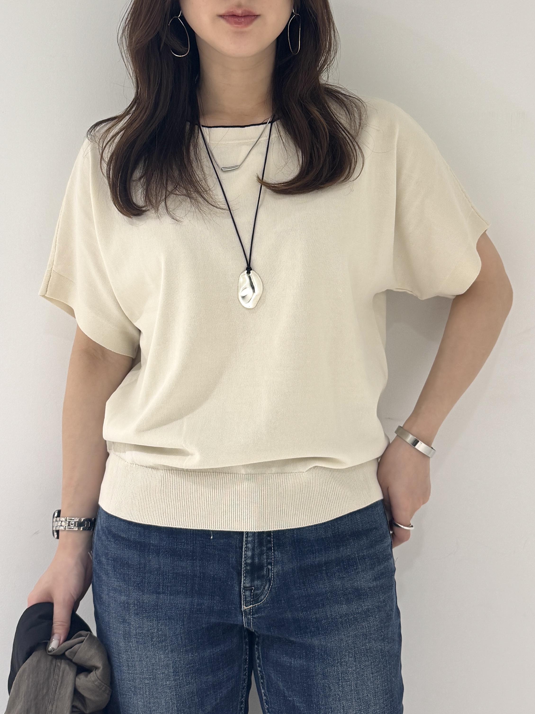 そんさんの「INDIVI｜【接触冷感／2WAY】カシュクールリネンシャツ」を使ったコーディネート
