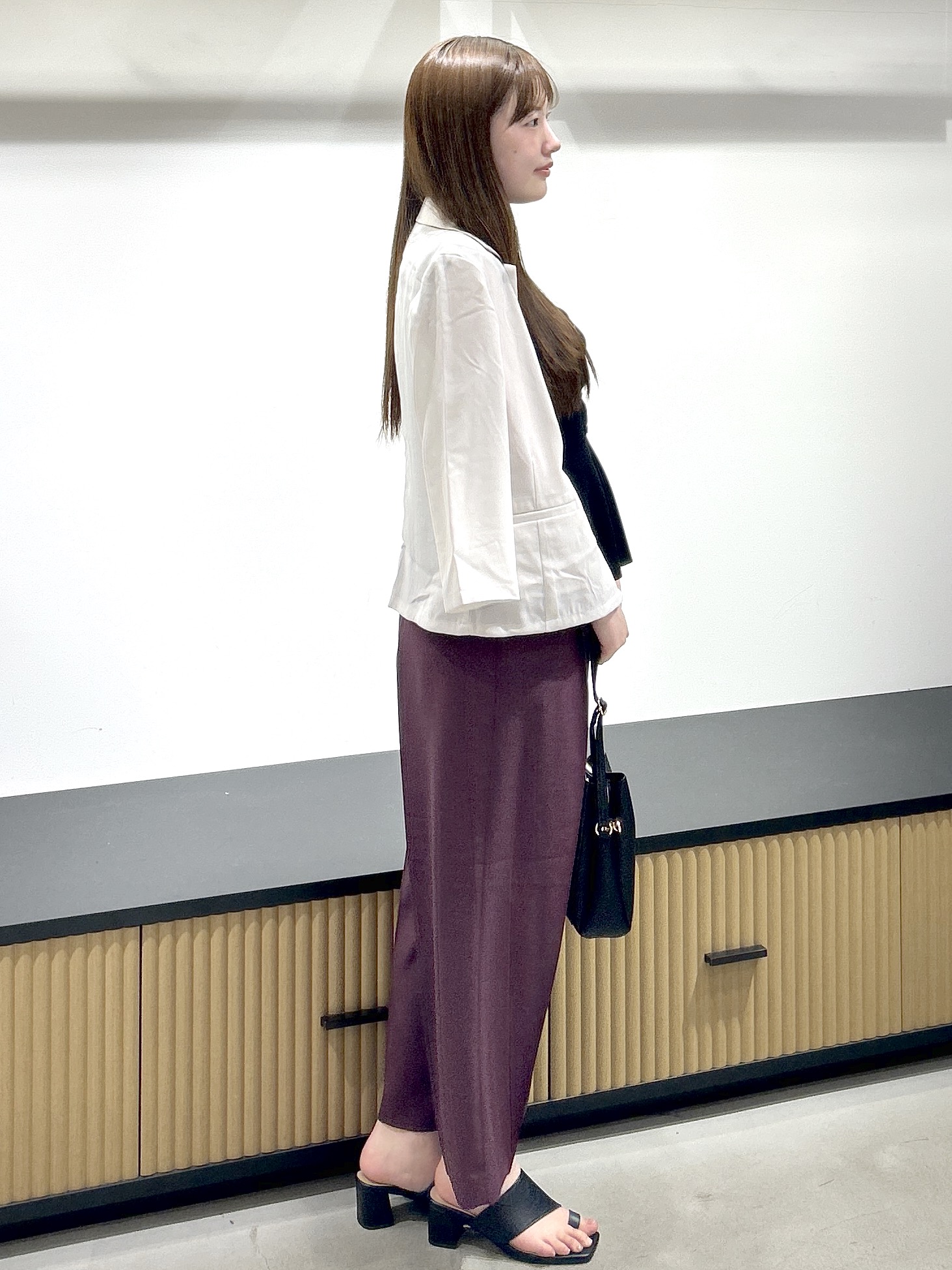 sayaさんの「OPAQUE.CLIP｜【接触冷感／防シワ】ひんやり7分袖テーラードジャケット《洗濯機OK》」を使ったコーディネート