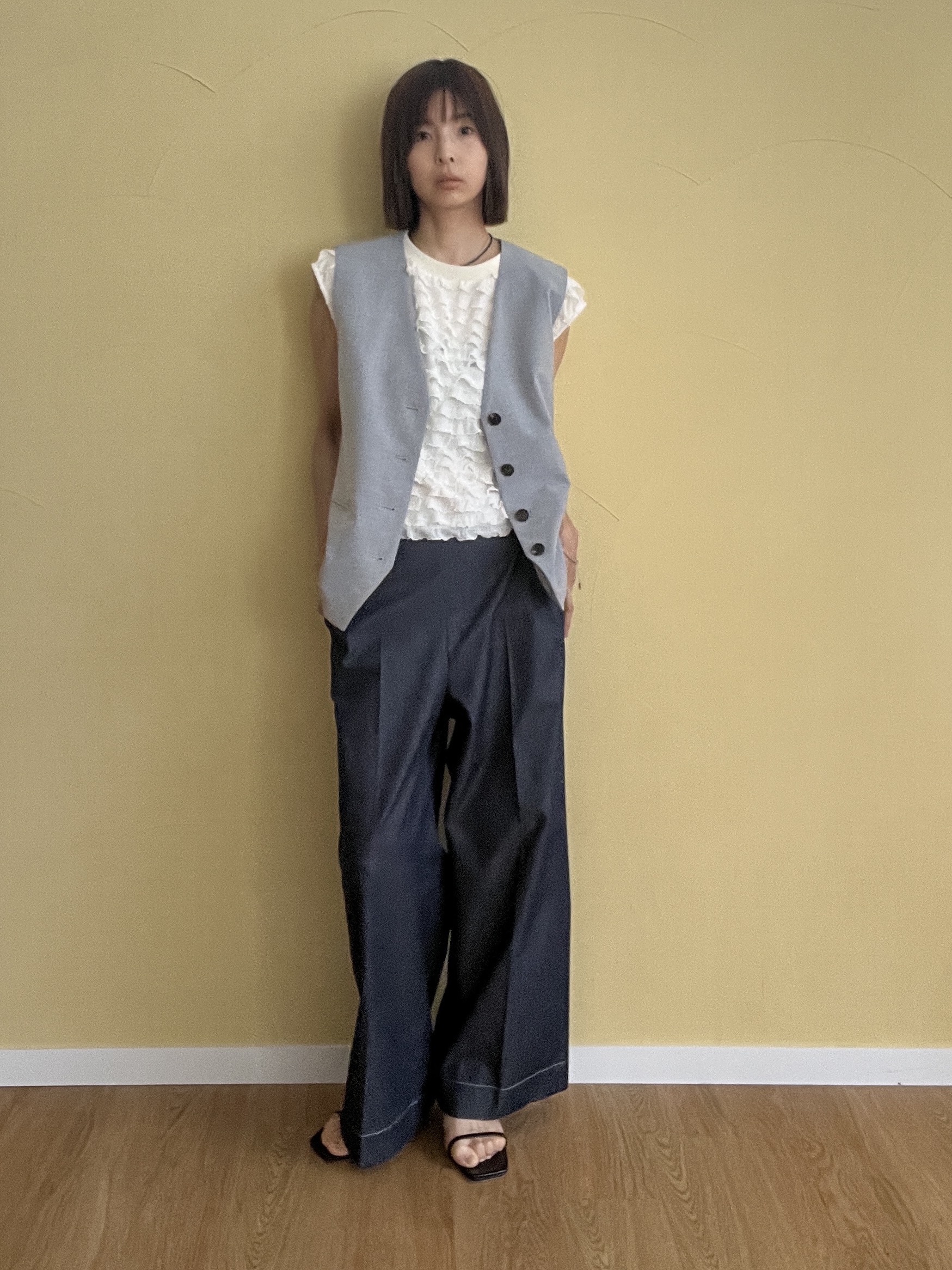 misaさんの「DRESSTERIOR｜【セットアップ可/ウォッシャブル】セットアップストライプジレ」を使ったコーディネート
