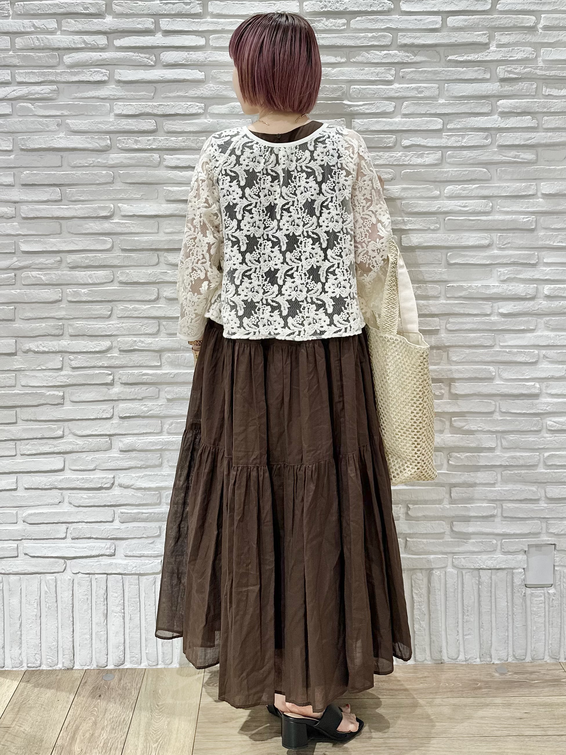 Hana...eさんの「index｜刺繍レースショートブラウス【洗える】」を使ったコーディネート