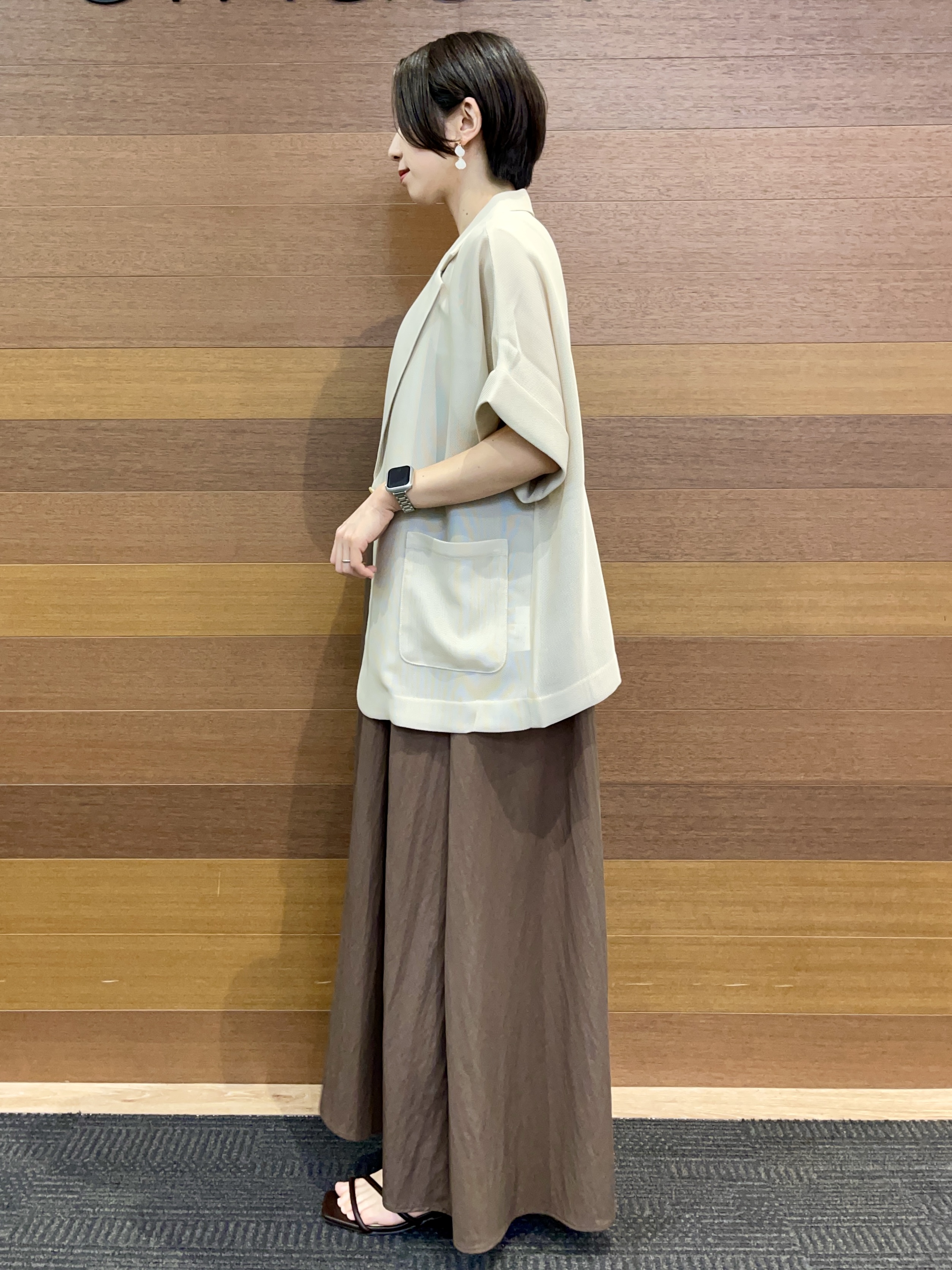 umiさんの「OPAQUE.CLIP｜マルチボーダーアソート ノースリーブTシャツ【洗濯機OK】」を使ったコーディネート