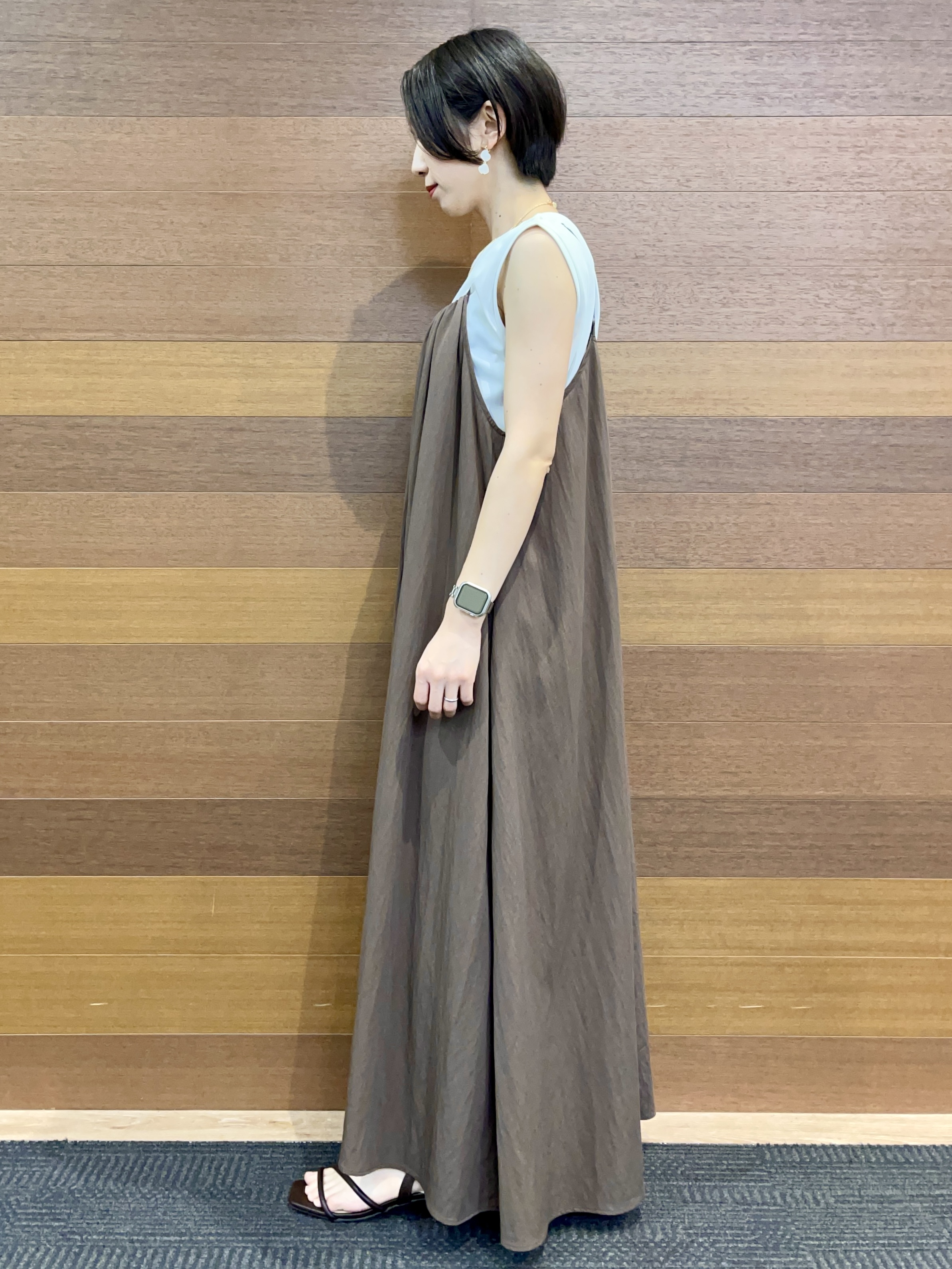 umiさんの「OPAQUE.CLIP｜マルチボーダーアソート ノースリーブTシャツ【洗濯機OK】」を使ったコーディネート