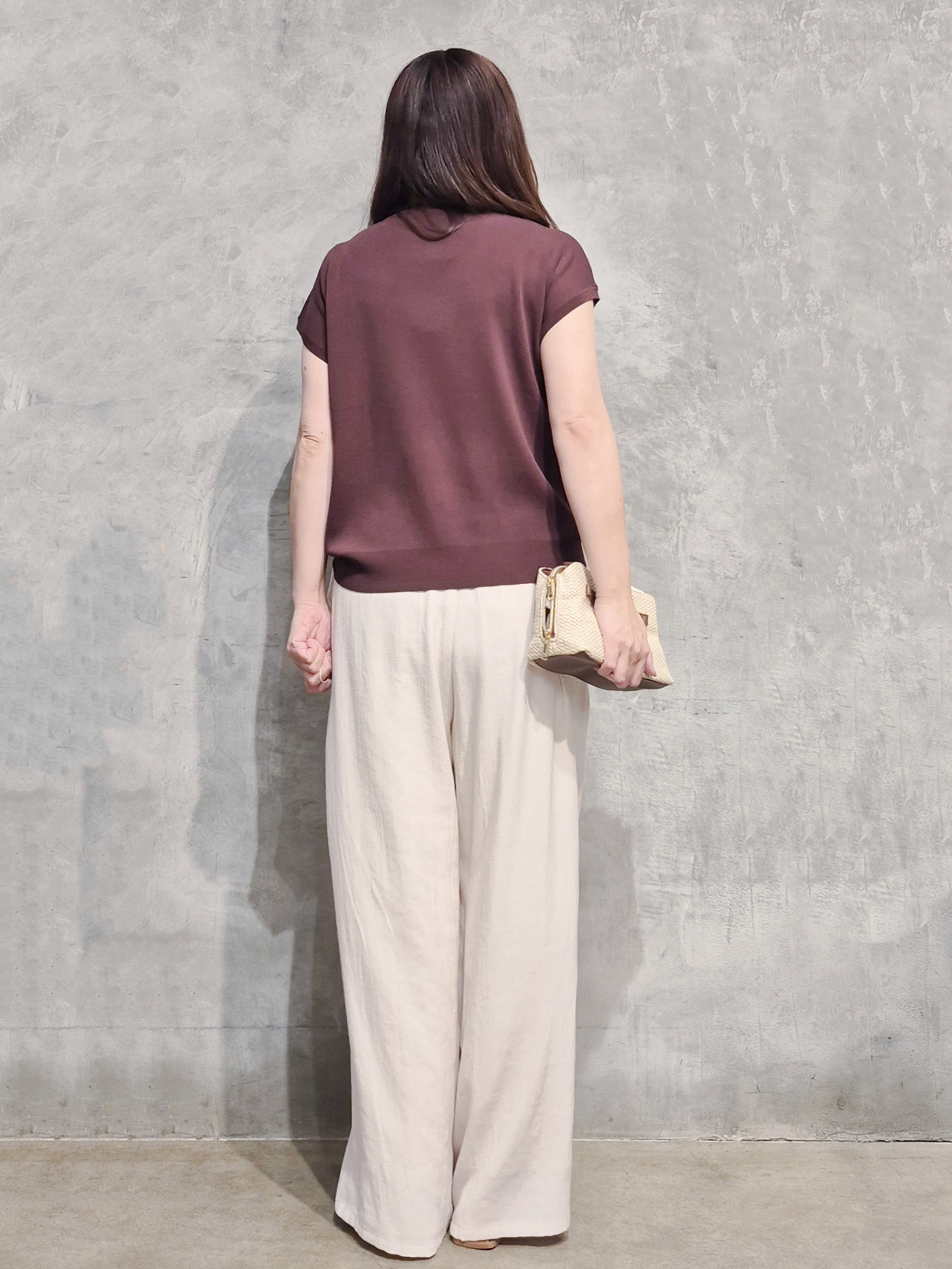 ひさえさんの「THE SHOP TK｜【S-XL/ひんやりタッチ】多機能フレンチスリーブニット 洗濯機OK/UVケア/毛玉になりにくい」を使ったコーディネート