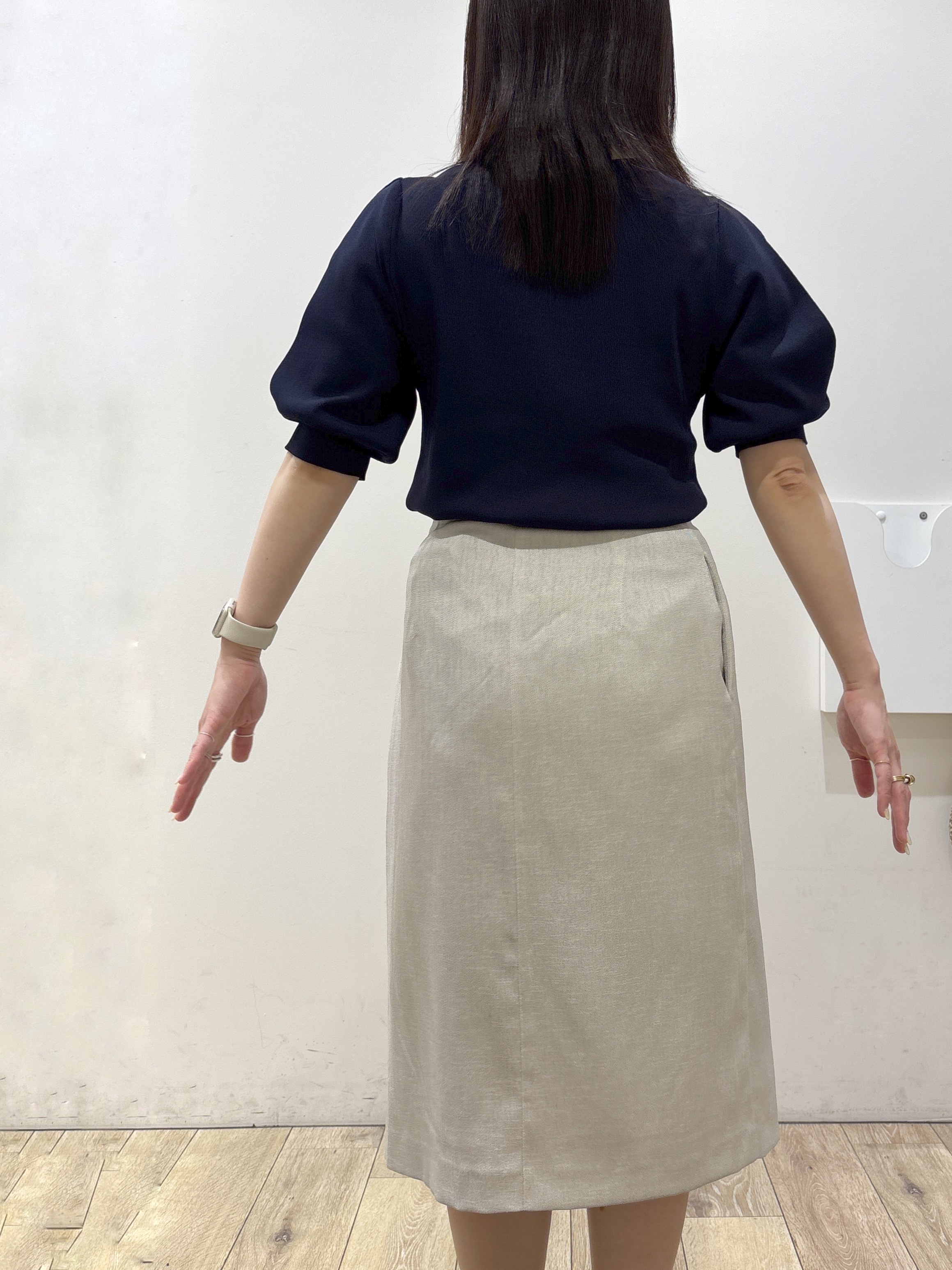 mameさんの「index｜【接触冷感】クールタッチラップスリーブニット《UVケア／洗濯機OK／XS～3L／9col》」を使ったコーディネート