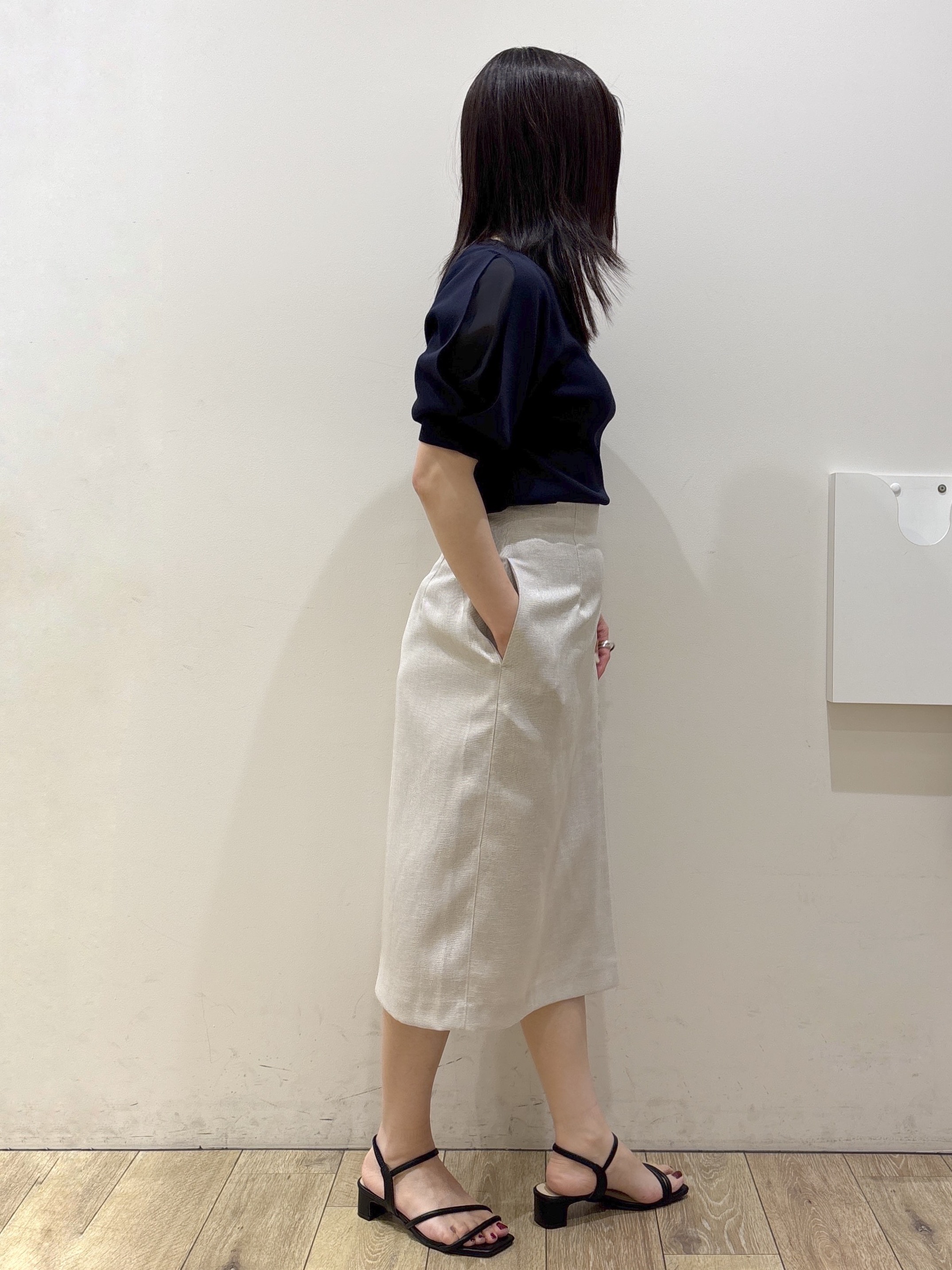 mameさんの「index｜【接触冷感】クールタッチラップスリーブニット《UVケア／洗濯機OK／XS～3L／9col》」を使ったコーディネート