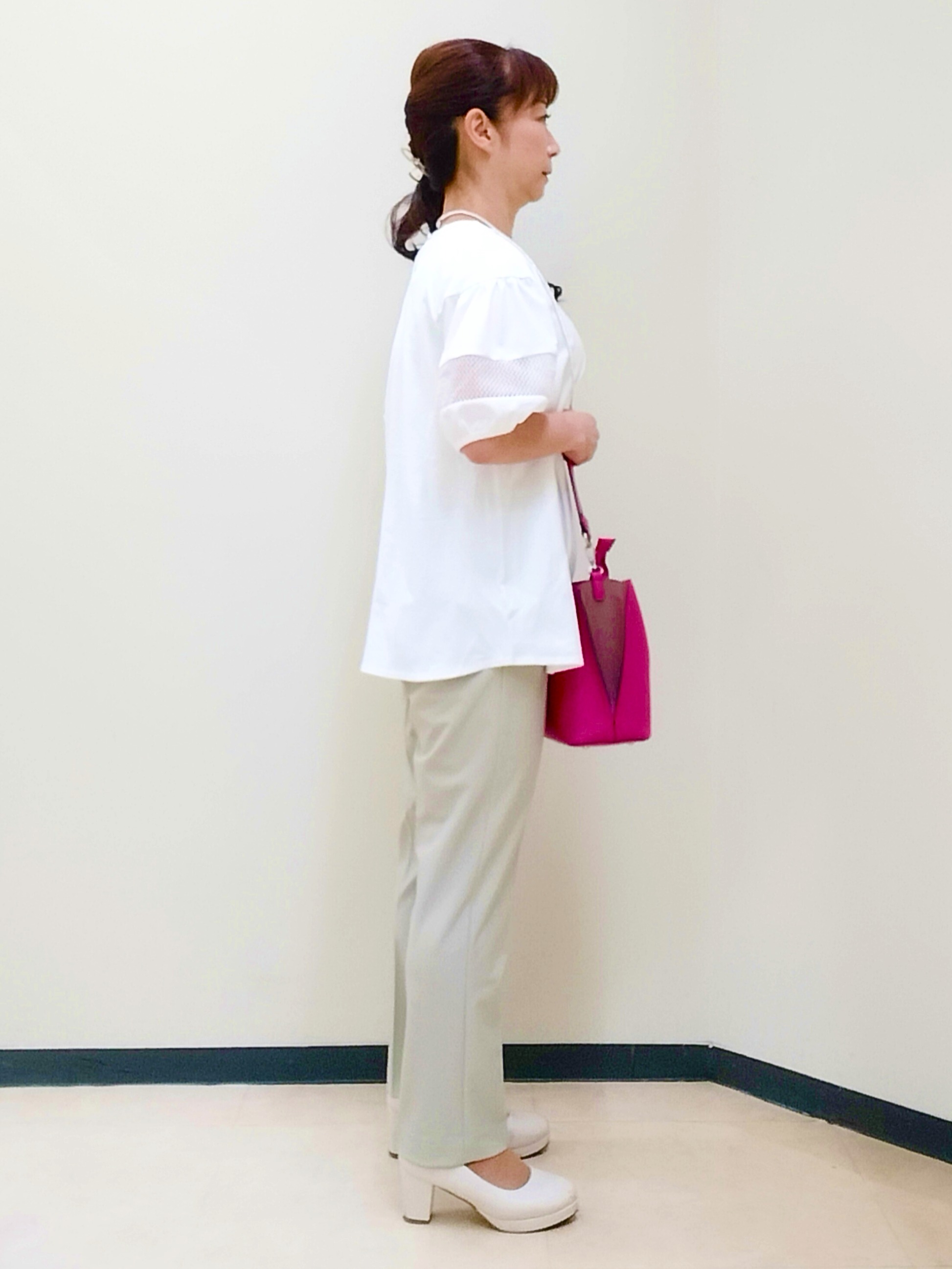 花さんの「Reflect｜メッシュ切り替えスリーブトップス」を使ったコーディネート