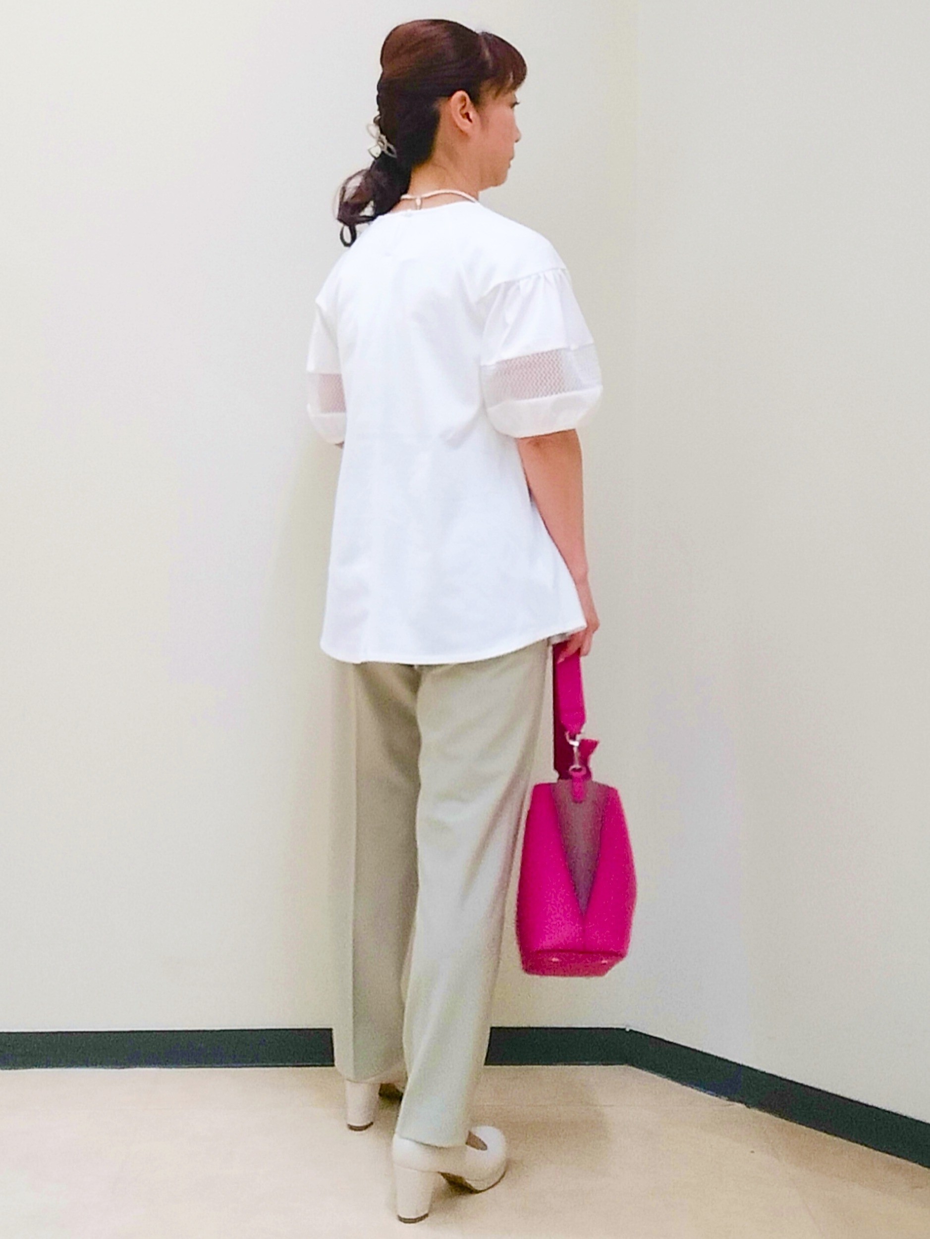 花さんの「Reflect｜メッシュ切り替えスリーブトップス」を使ったコーディネート