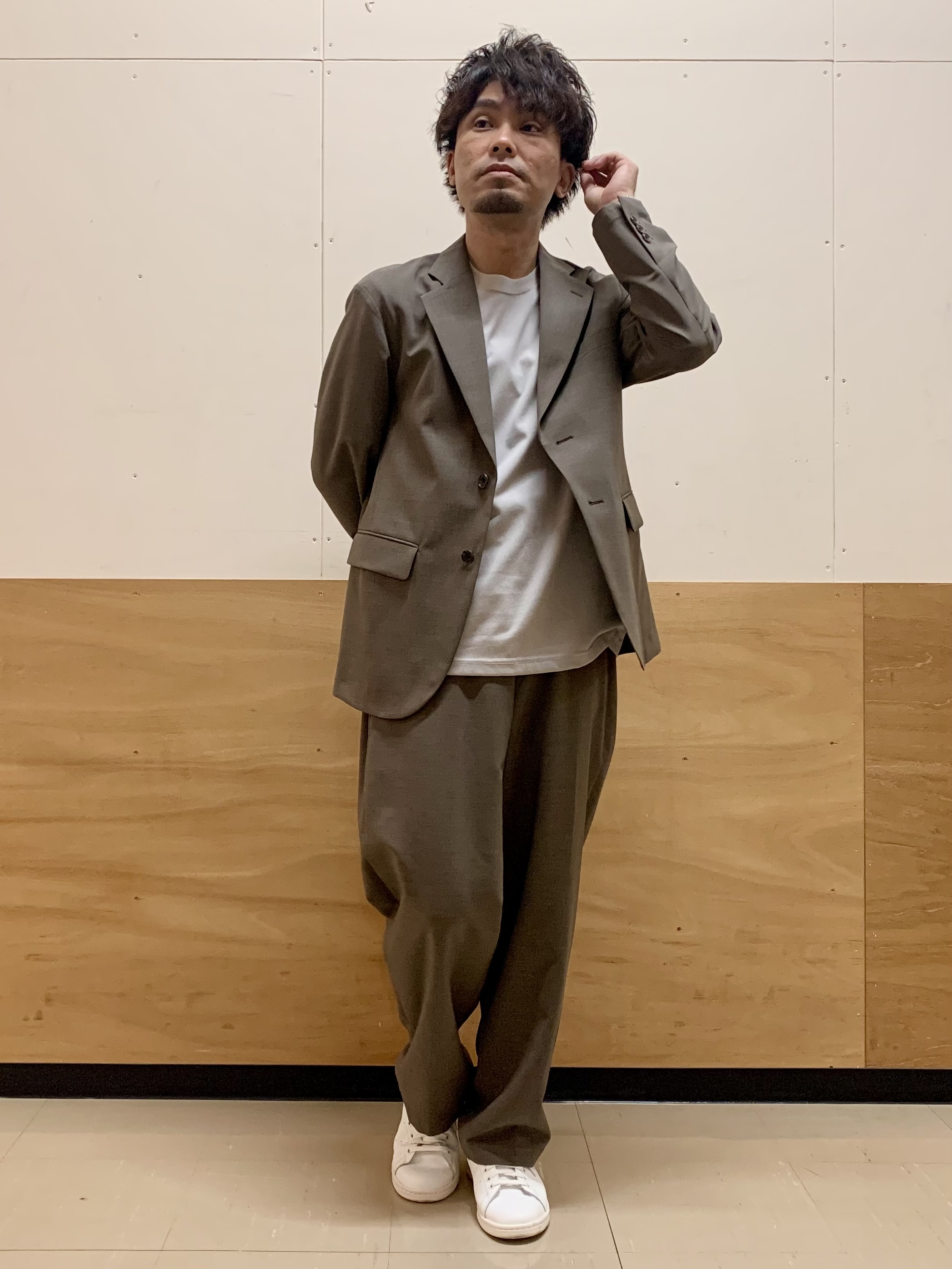 MATUさんの「THE SHOP TK｜AVANT LINO リラックスジャケット セットアップ可／洗濯機OK」を使ったコーディネート