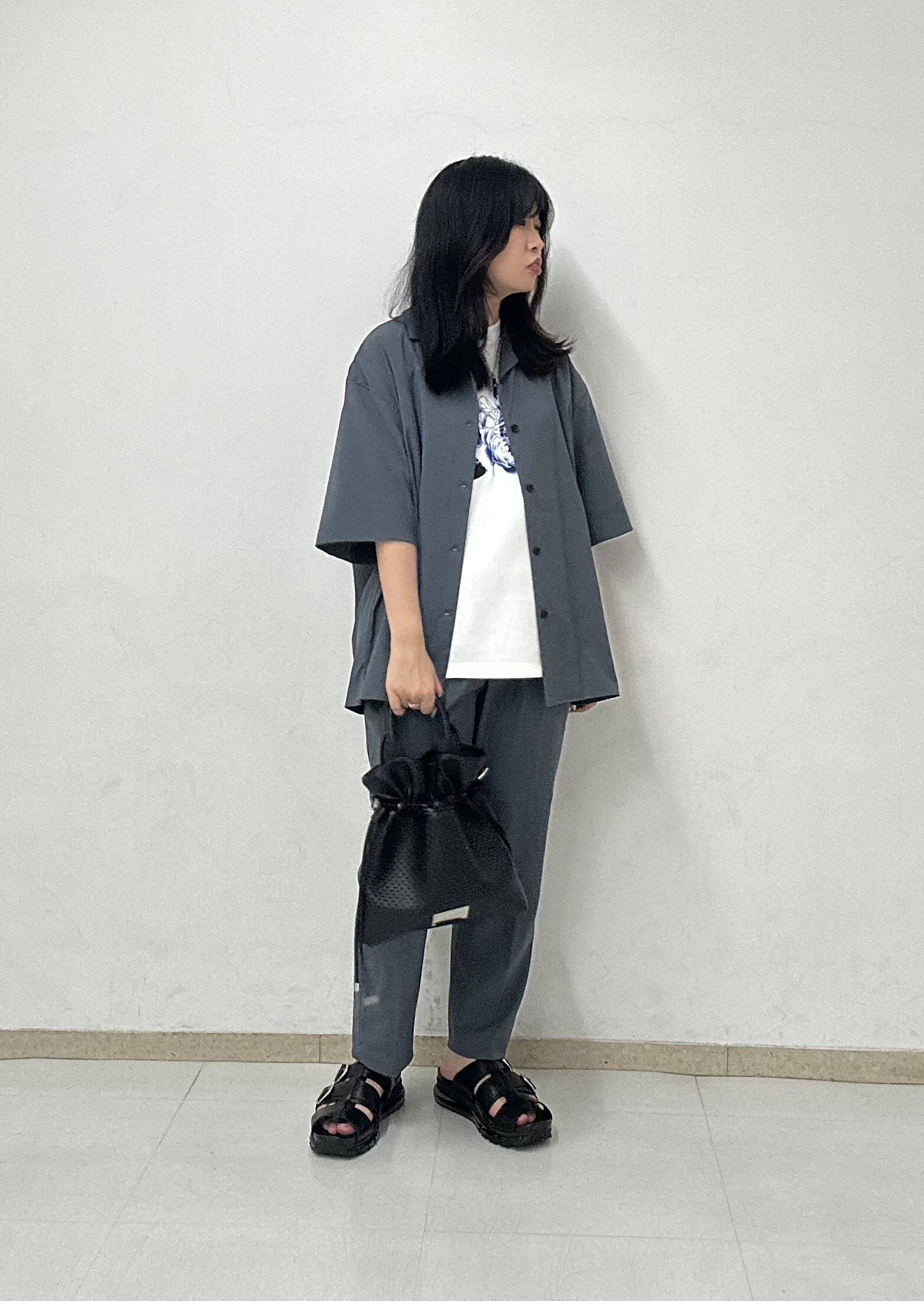 MANAさんの「tk.TAKEO KIKUCHI｜【接触冷感／UVCUT】COOL PLAY開襟シャツ」を使ったコーディネート