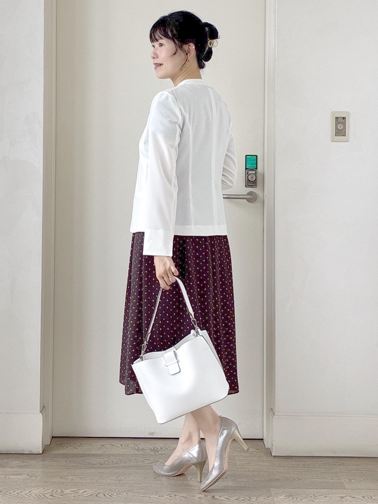  beni_gingerさんの「Reflect｜小紋柄ジョーゼットワンピース」を使ったコーディネート