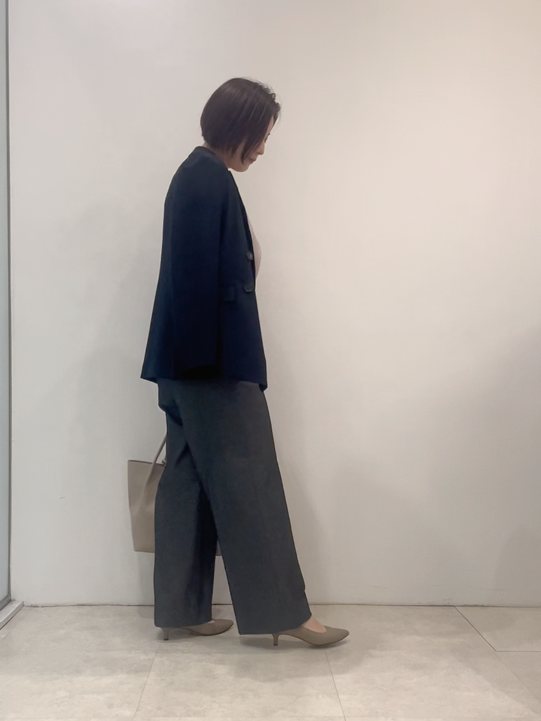 まどかさんの「UNTITLED｜【新色追加/セットアップ可】エアリー ダブルブレストジャケット」を使ったコーディネート