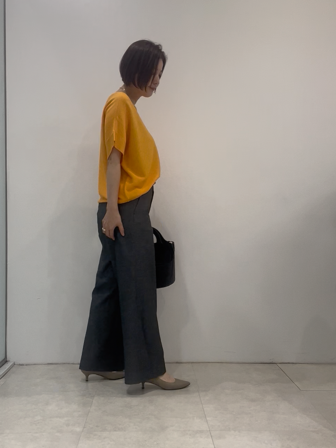 まどかさんの「UNTITLED｜【11色展開/体型カバー】前後2WAYフレンチスリーブニット」を使ったコーディネート