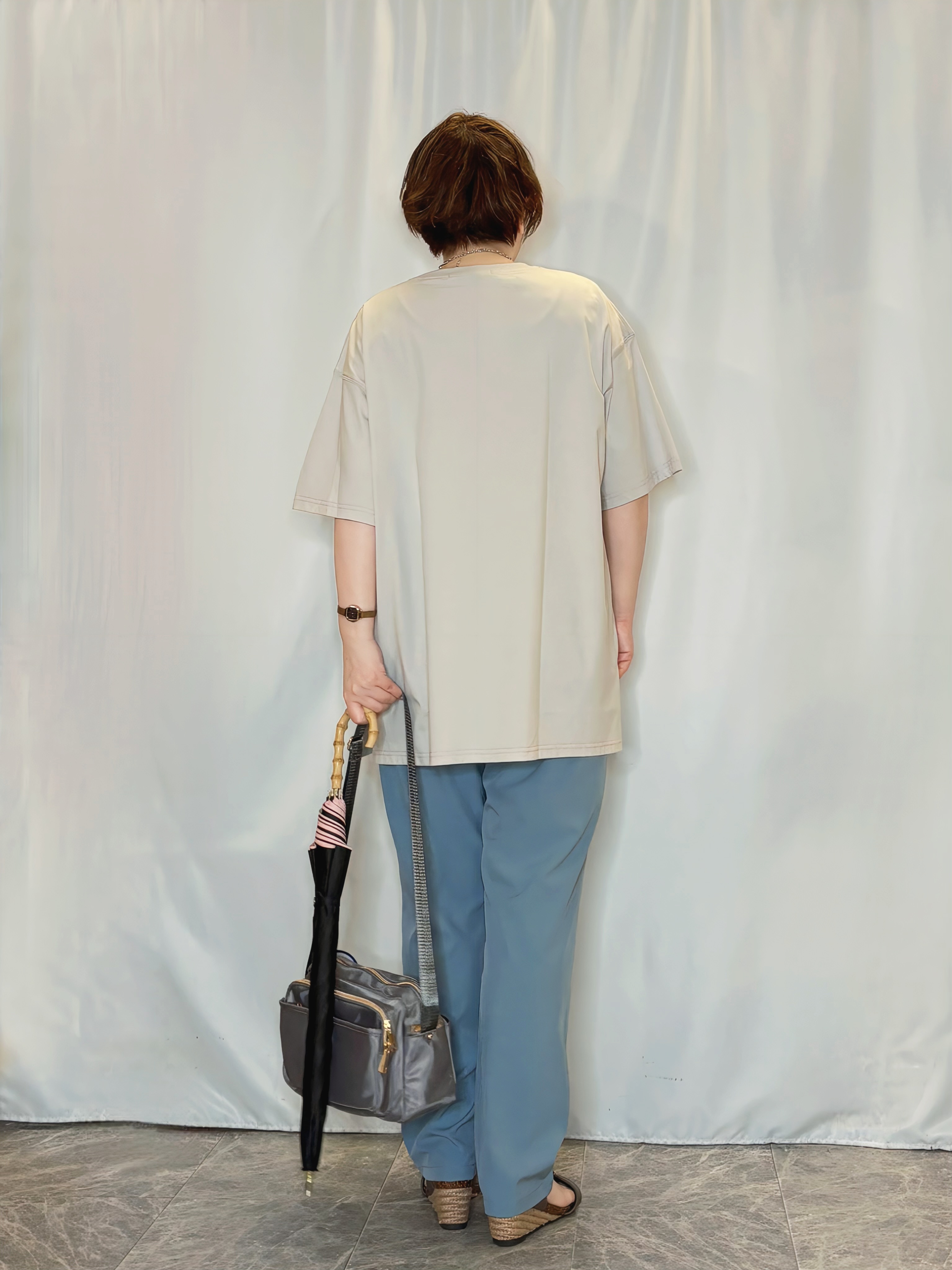 たみさんの「SHOO･LA･RUE｜【ひんやり】ゆるっと体型カバー BIGアソートTシャツ」を使ったコーディネート