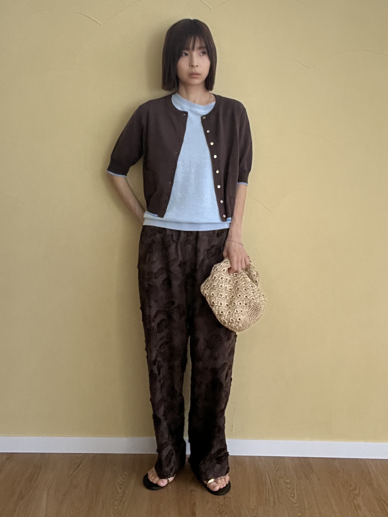 misaさんの「DRESSTERIOR｜メタリック クロッシェ バッグ」を使ったコーディネート