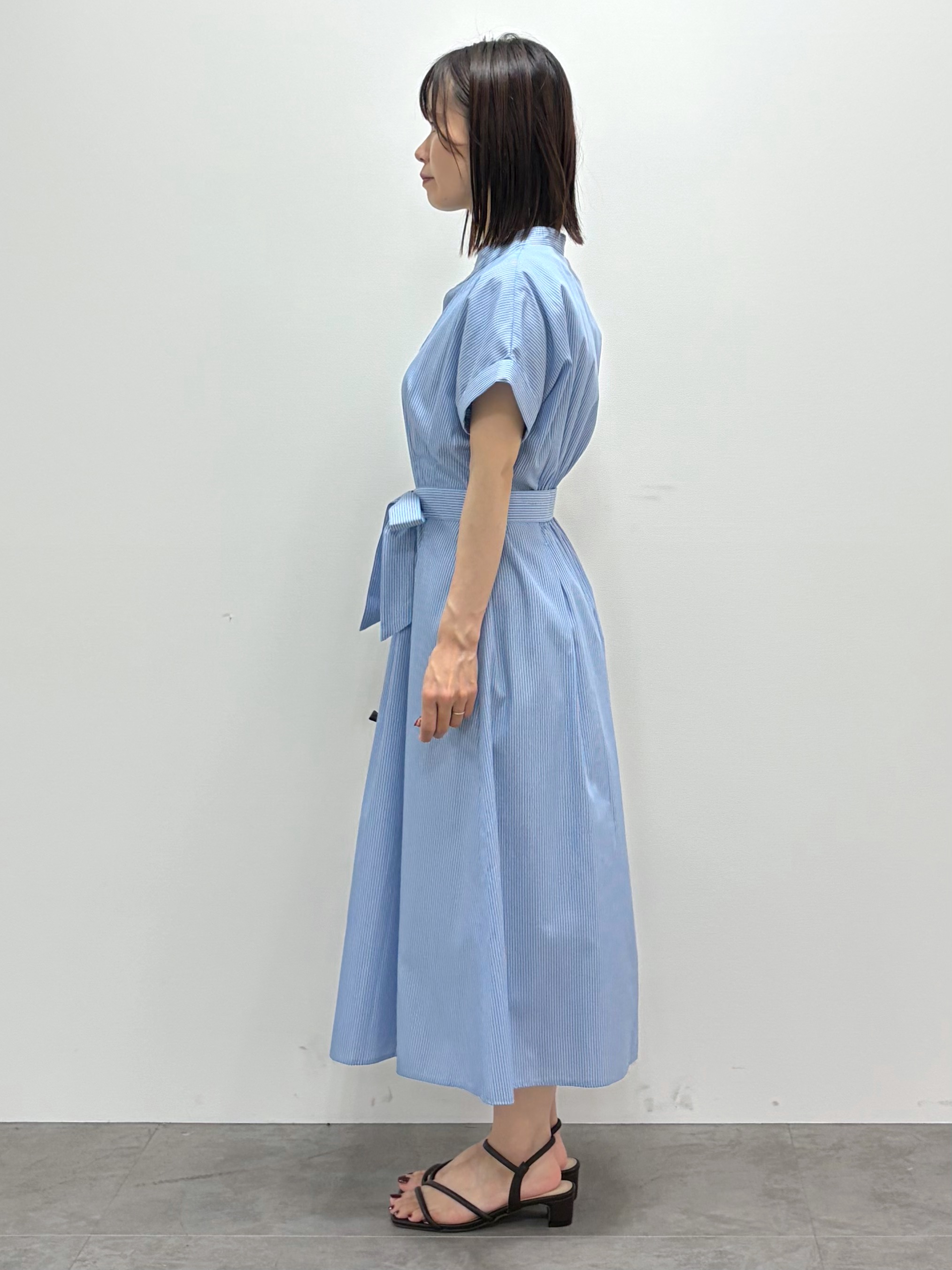 kozuさんの「index｜【接触冷感／UV】ストライプタックシャツワンピース《洗濯機OK》」を使ったコーディネート