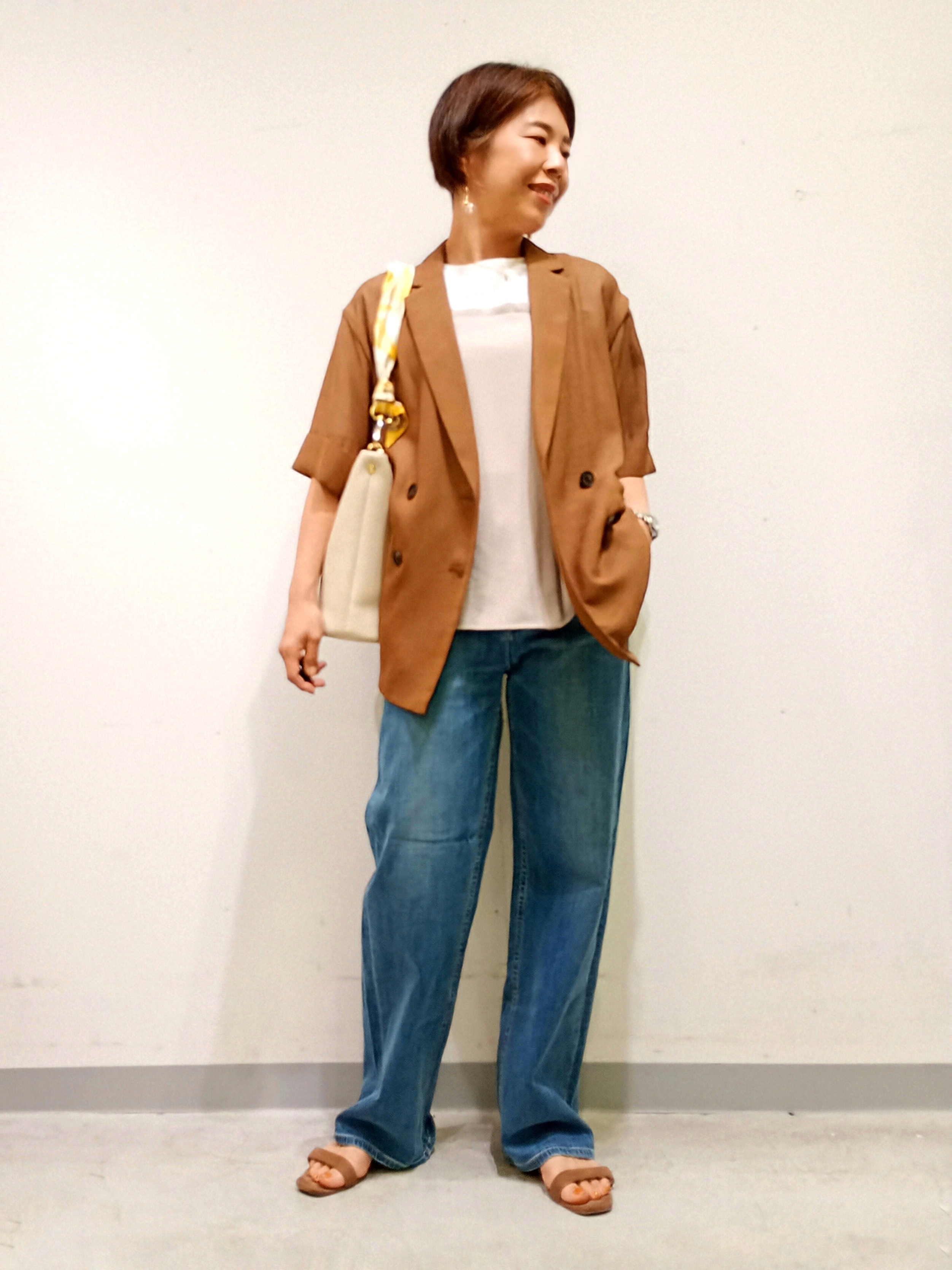 Kさんの「INDIVI｜【洗える／メッシュ素材／SETUP可能】半袖シアージャケット」を使ったコーディネート