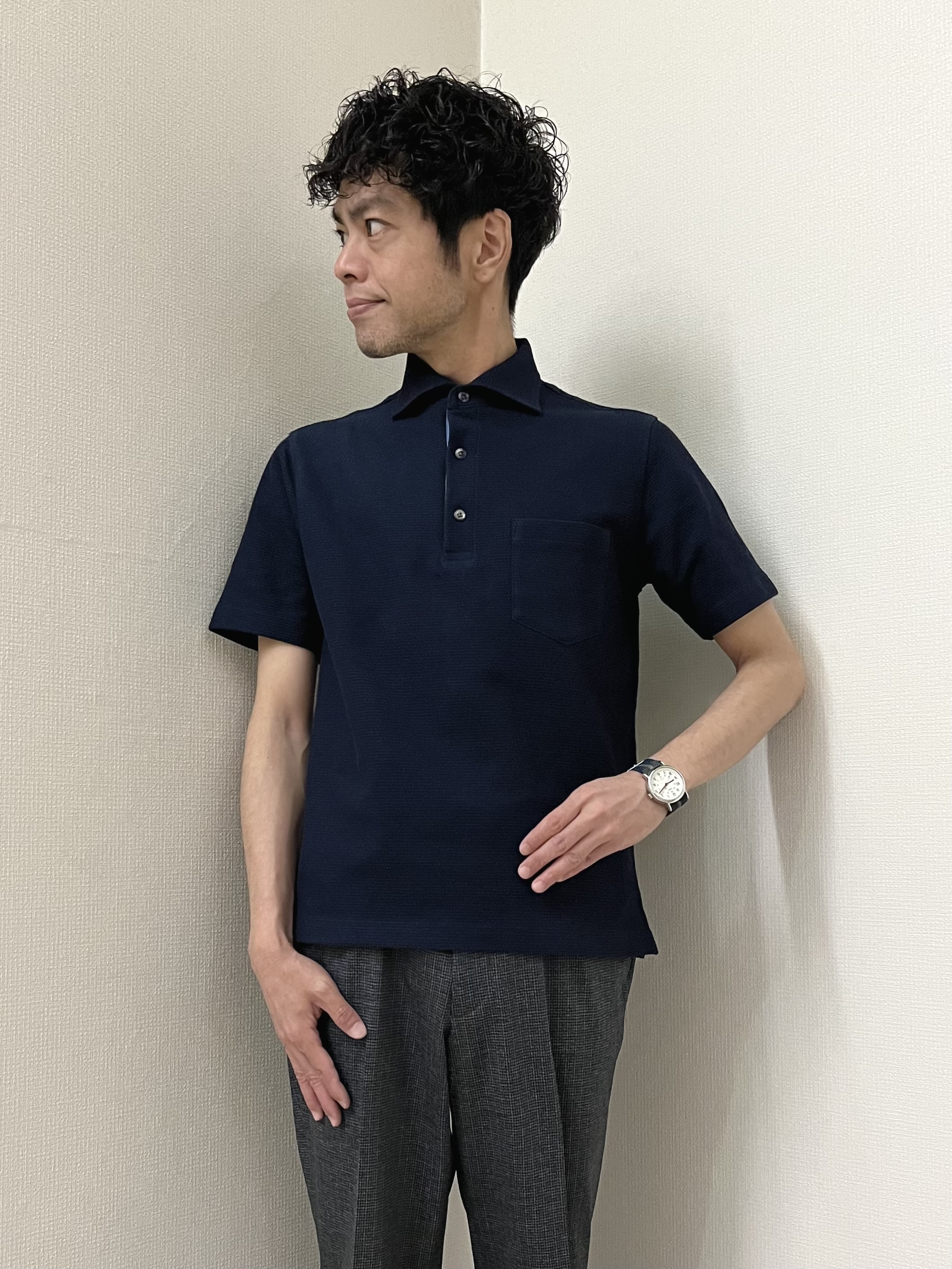 URAさんの「TAKEO KIKUCHI｜【通気性】ジャージ千鳥柄 ジャケット」を使ったコーディネート