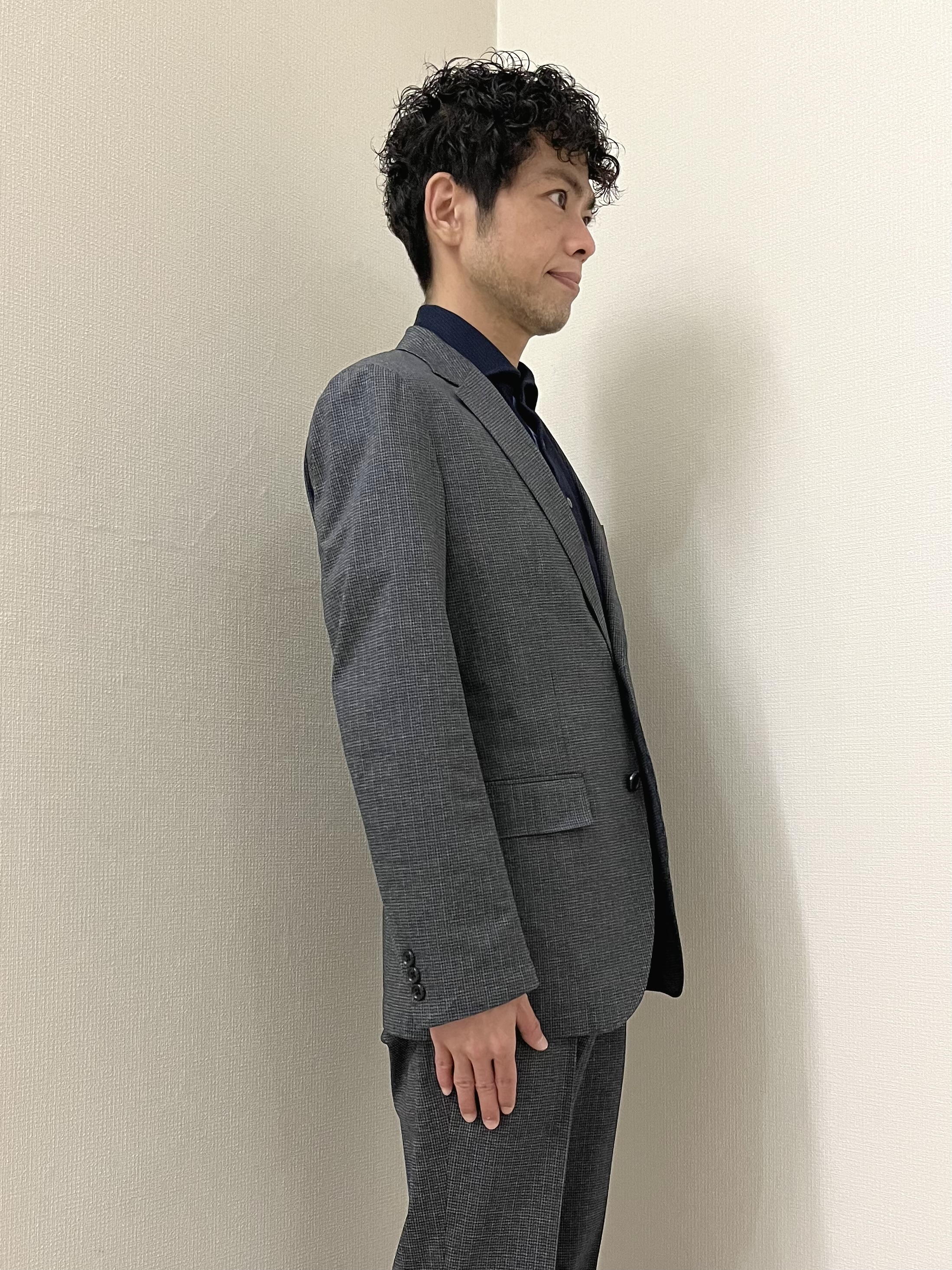 URAさんの「TAKEO KIKUCHI｜【通気性】ジャージ千鳥柄 ジャケット」を使ったコーディネート