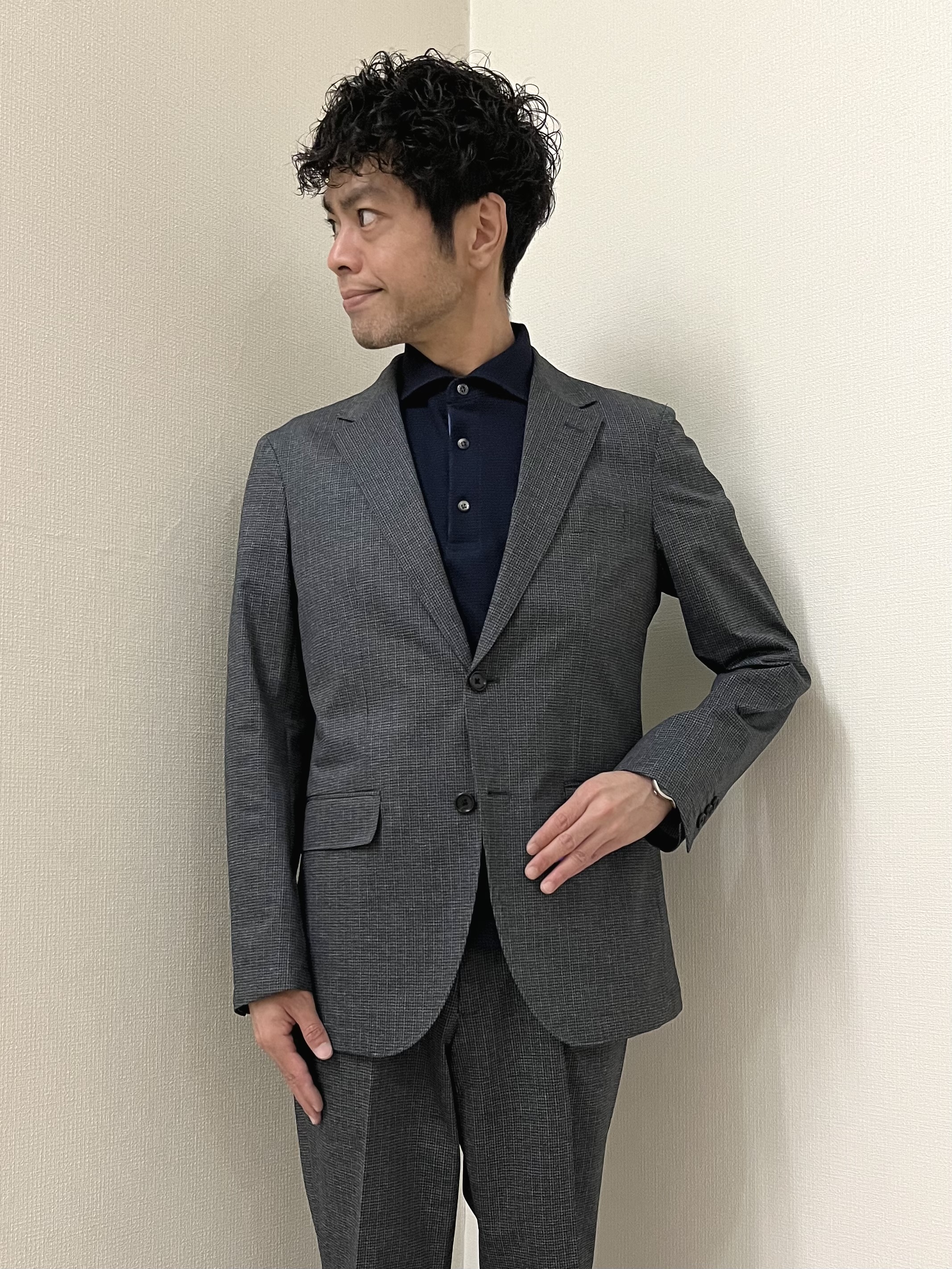 URAさんの「TAKEO KIKUCHI｜【通気性】ジャージ千鳥柄 ジャケット」を使ったコーディネート