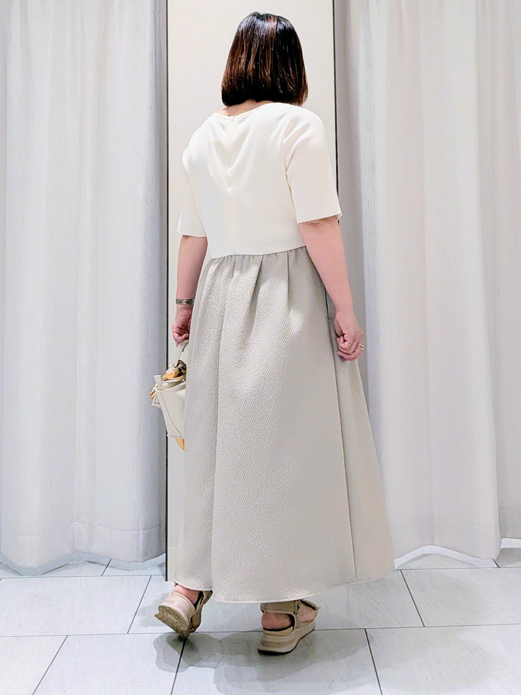 Onumaさんの「UNTITLED｜【一枚でサマ見え】ニットドッキングジャガードワンピース」を使ったコーディネート