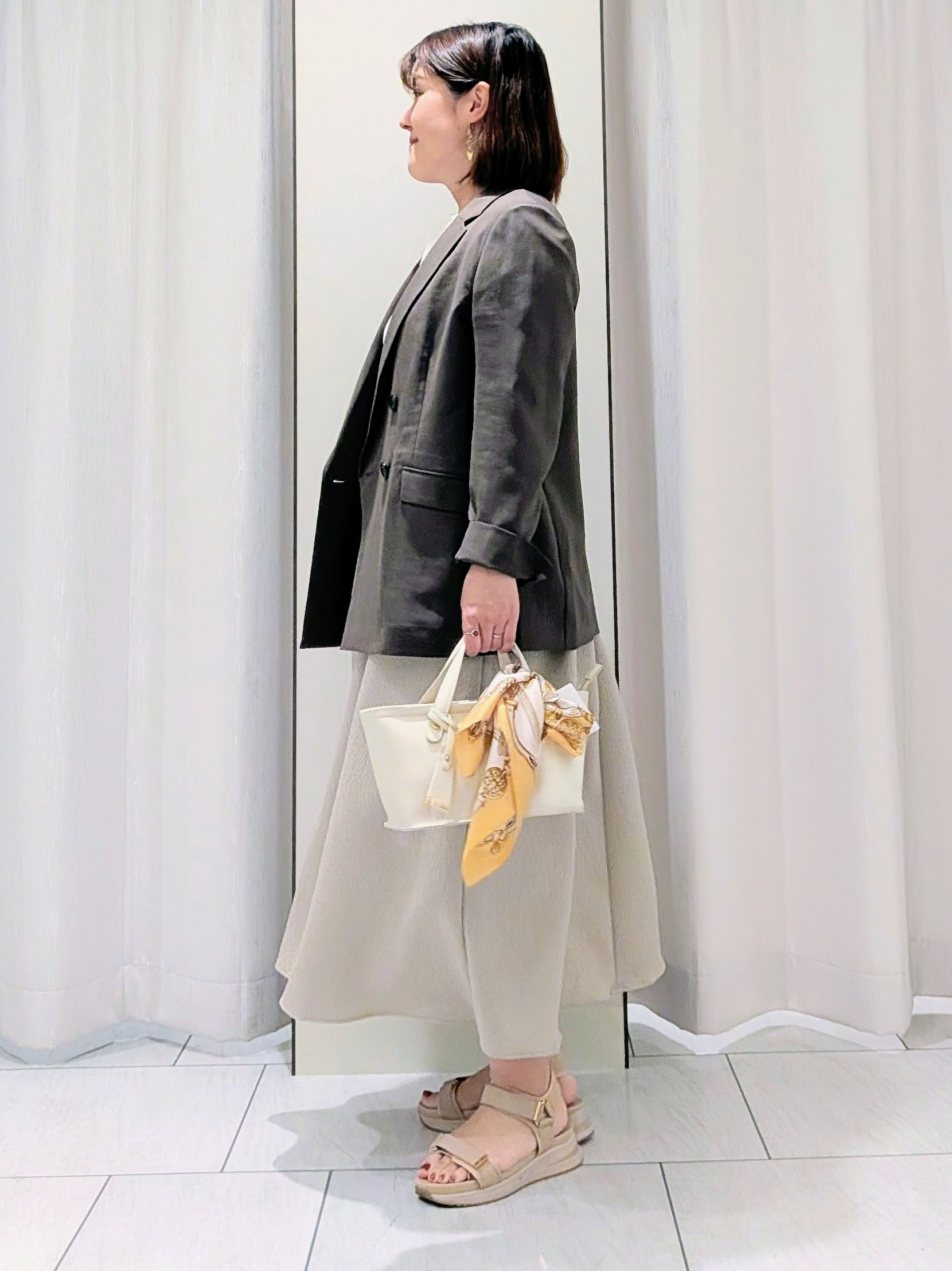 Onumaさんの「UNTITLED｜【一枚でサマ見え】ニットドッキングジャガードワンピース」を使ったコーディネート