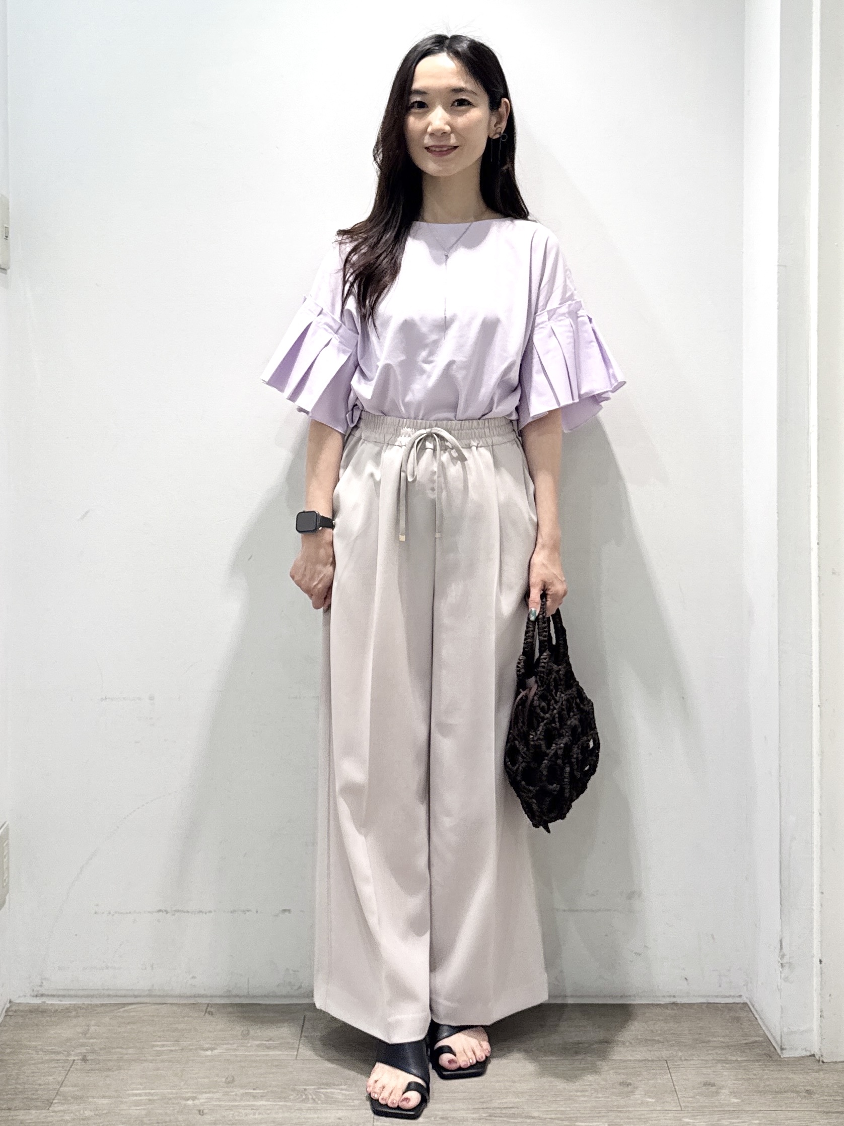 yuicciさんの「OPAQUE.CLIP｜【接触冷感】タックスリーブカットソー《洗濯機OK》」を使ったコーディネート