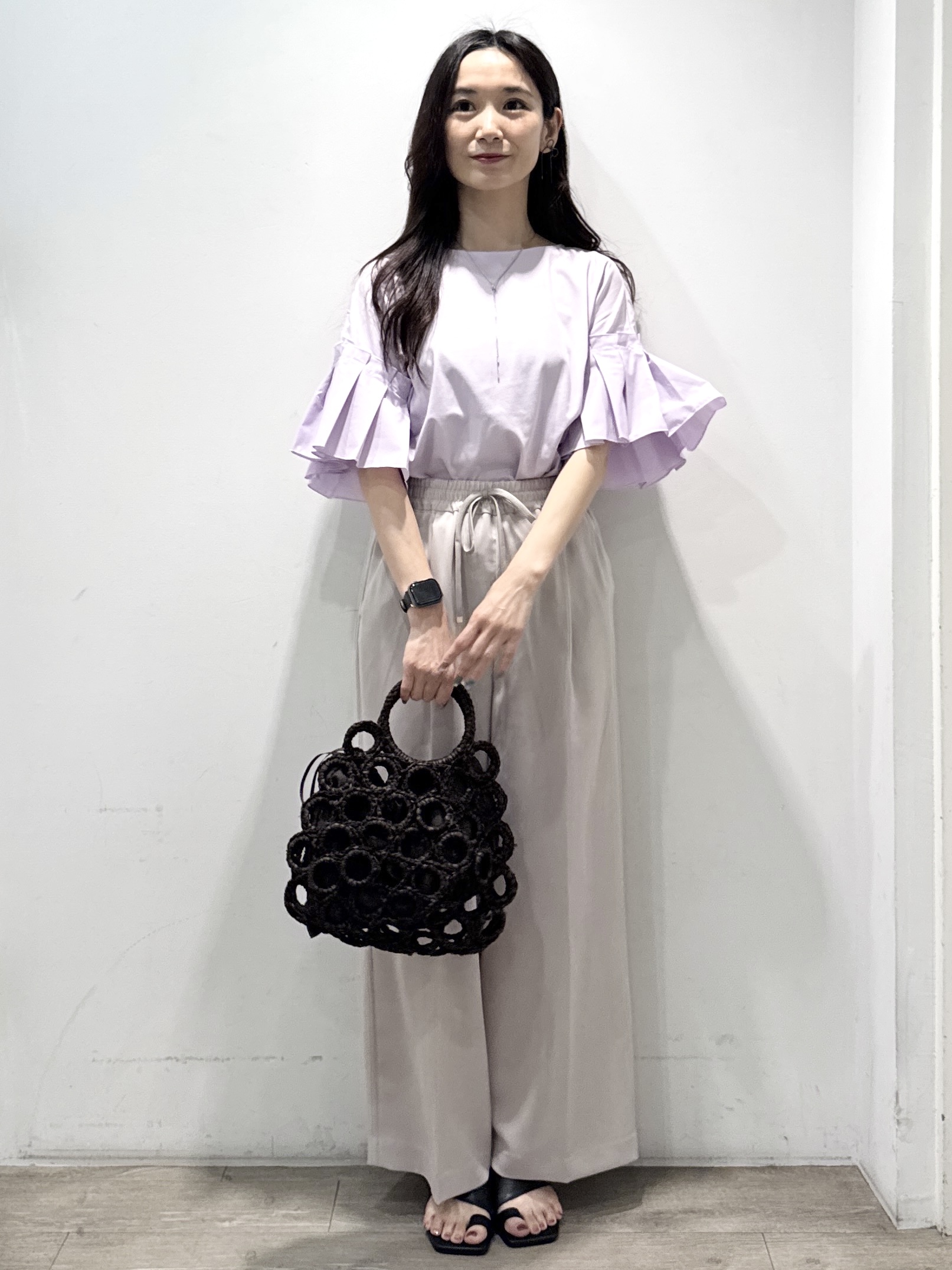 yuicciさんの「OPAQUE.CLIP｜【接触冷感】タックスリーブカットソー《洗濯機OK》」を使ったコーディネート