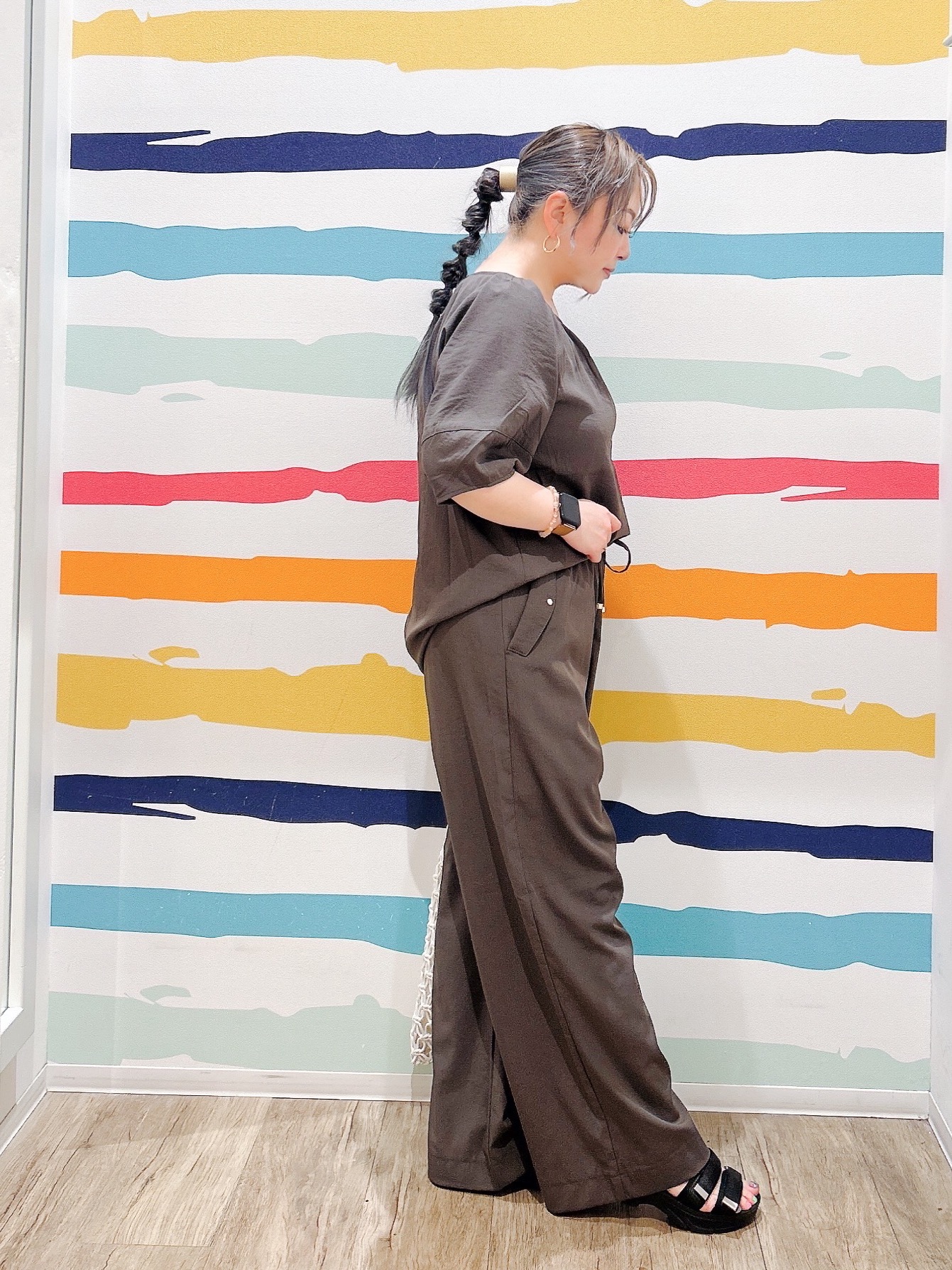 Peeさんの「SHOO･LA･RUE｜【S-LL/洗濯機可/セットアップ可】軽凛(かろりん) ひんやりタックブラウス」を使ったコーディネート