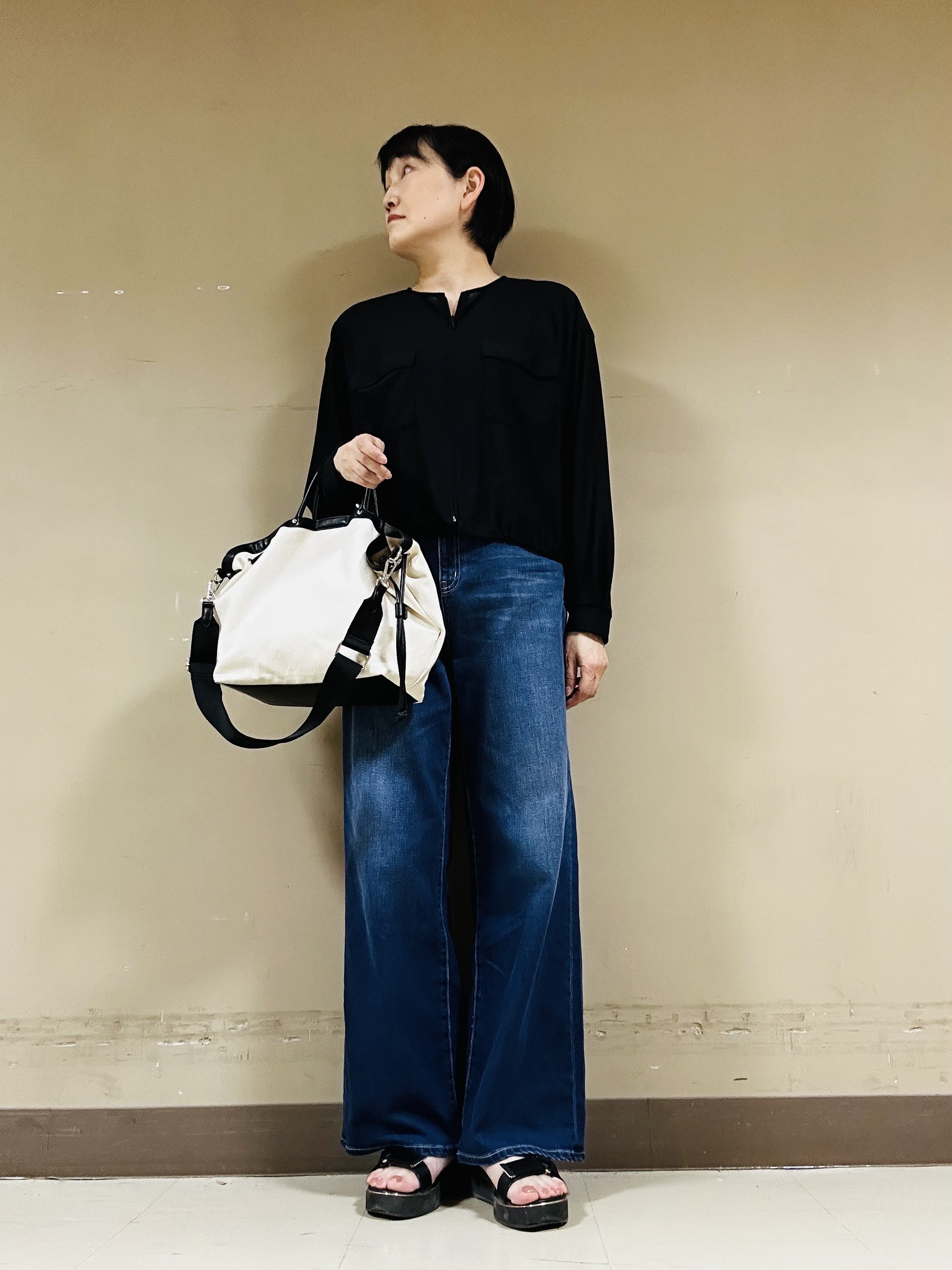 naoさんの「UNTITLED｜【古畑星夏さん着用/洗える】シアーブルゾン」を使ったコーディネート