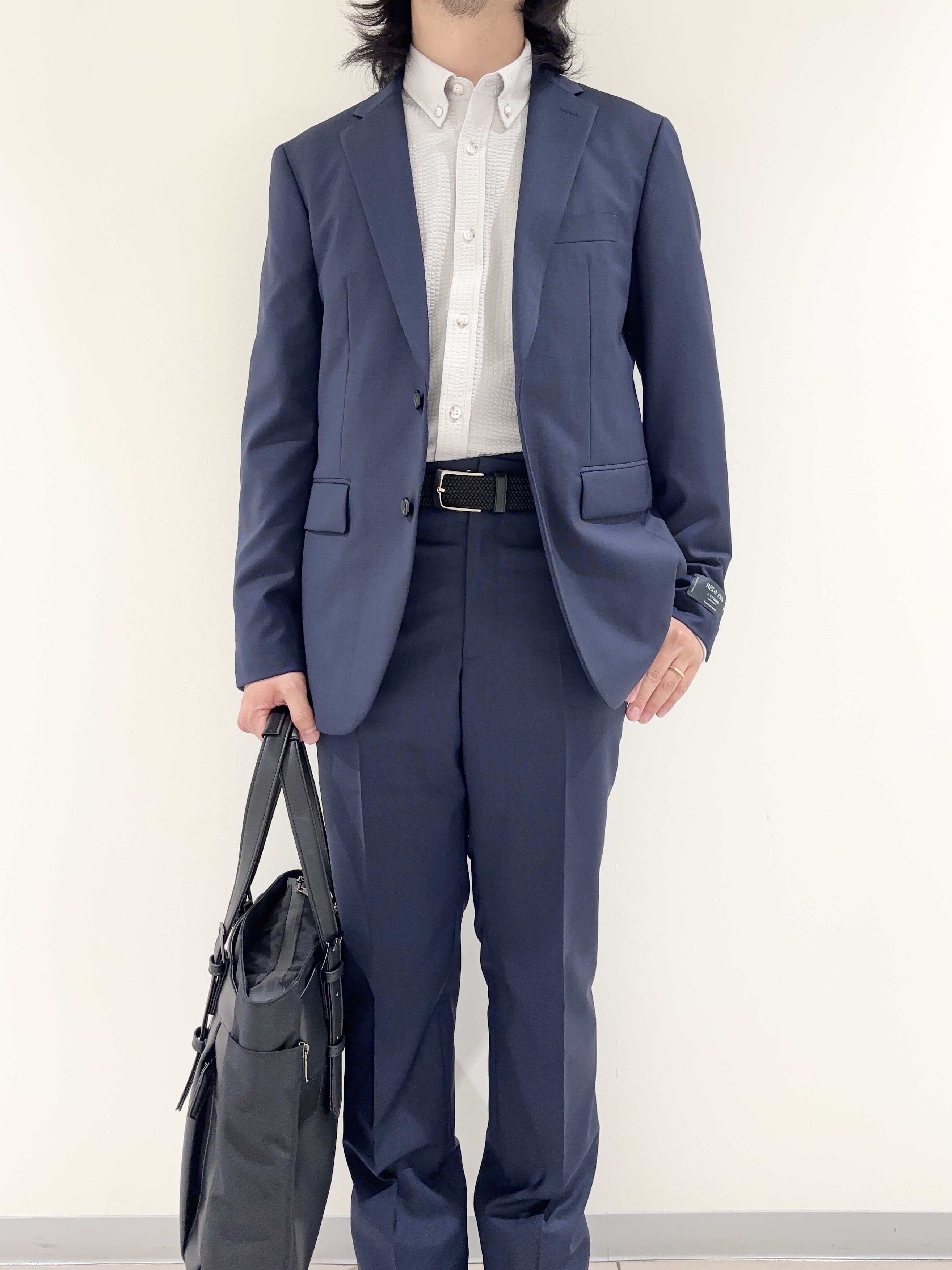 及川さんの「TAKEO KIKUCHI｜REDA アイスセンス（R）ピンヘッド スーツ」を使ったコーディネート