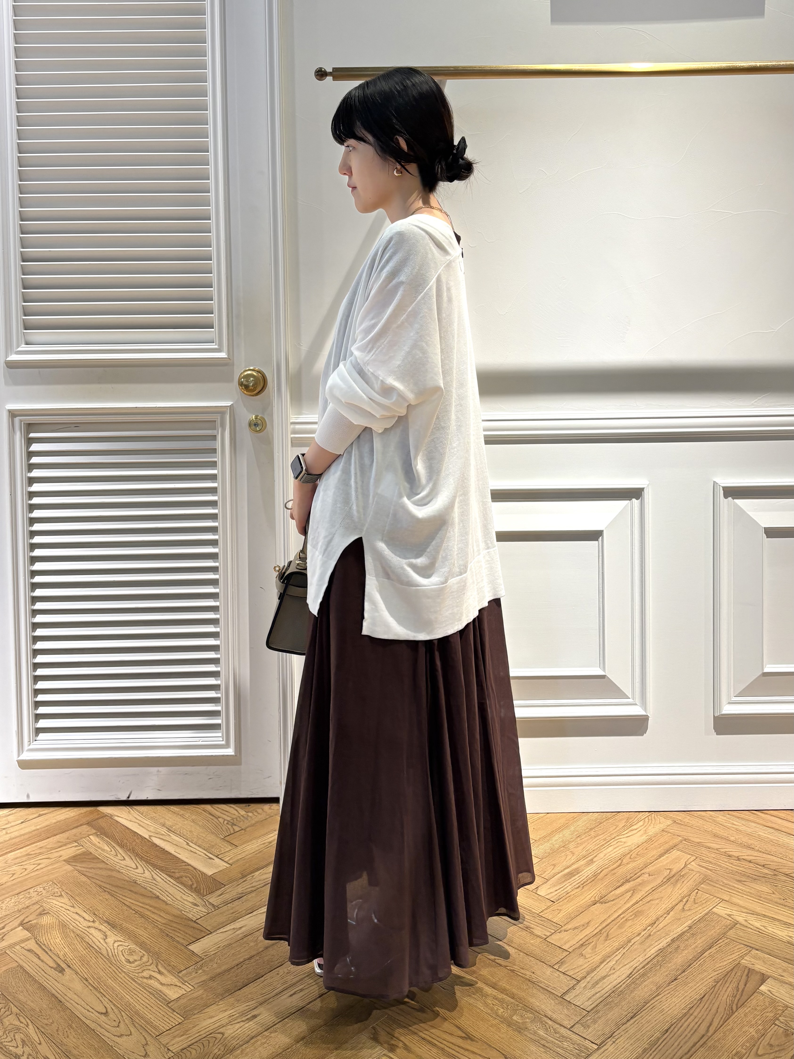 cocoさんの「DRESSTERIOR｜【きれいめ/ウォッシャブル】コットンローンフレンチスリーブワンピ」を使ったコーディネート