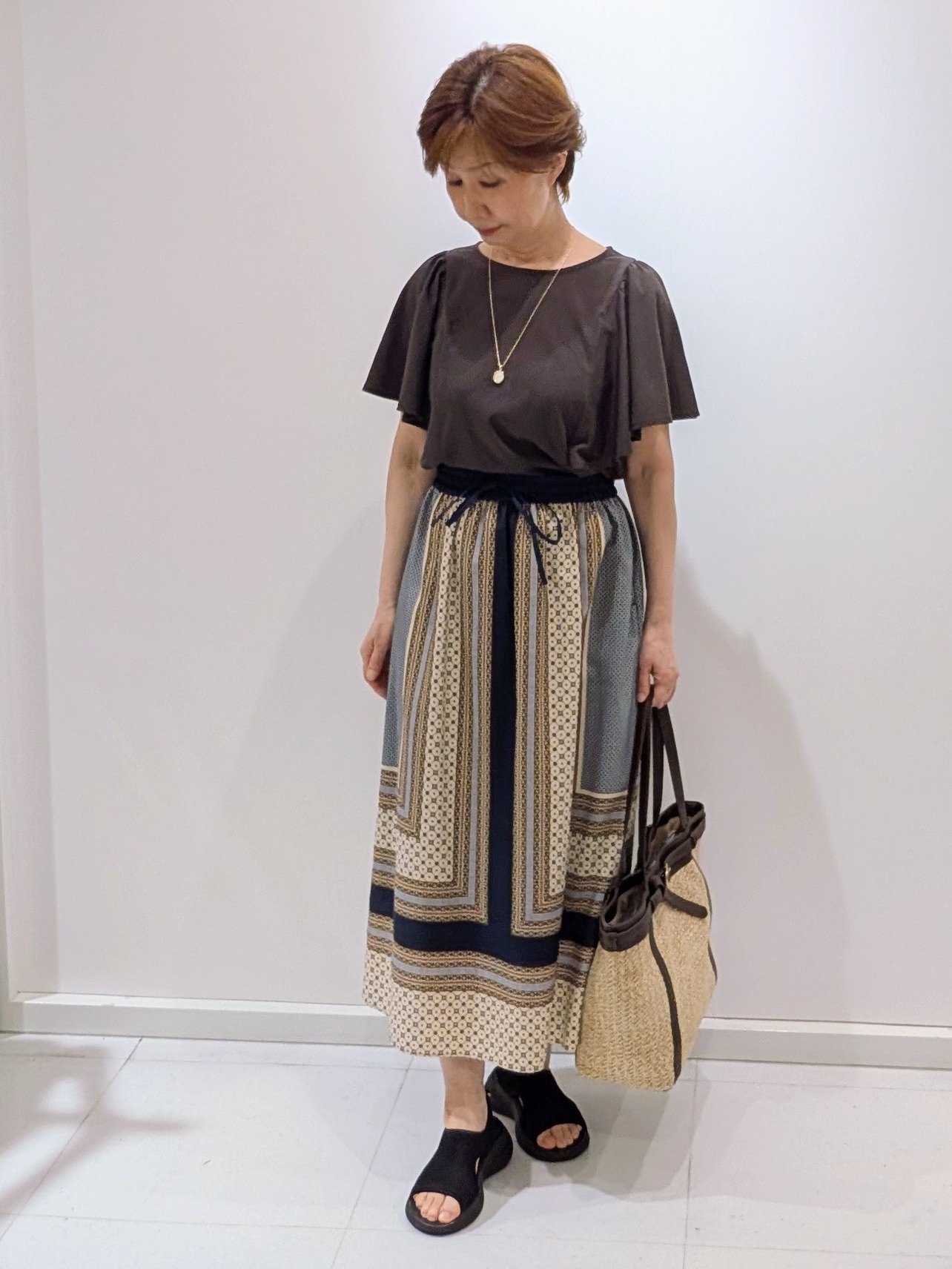 mamiさんの「Reflect｜【UVカット／接触冷感／吸水速乾】フレアスリーブトップス」を使ったコーディネート