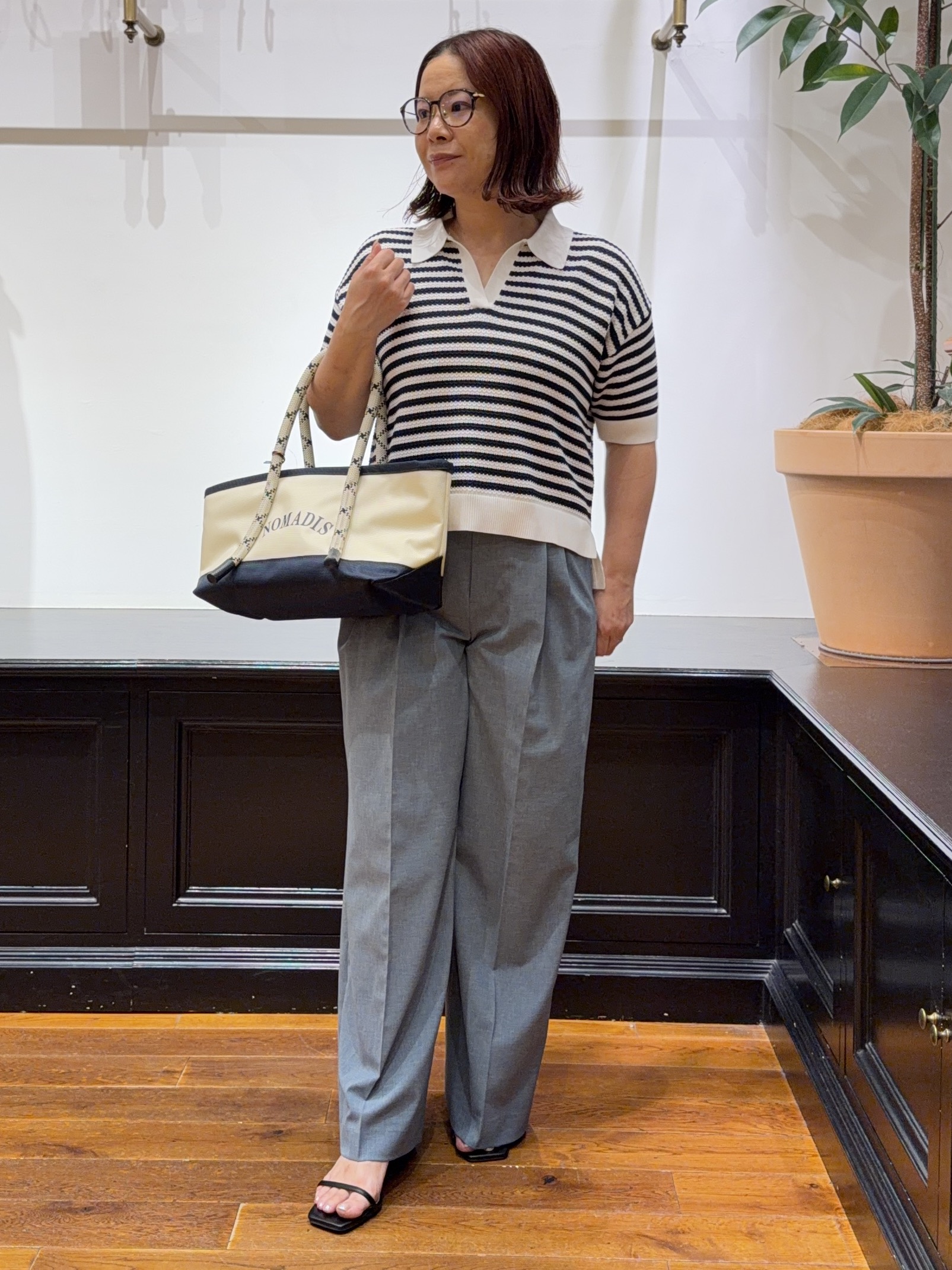Asamiさんの「DRESSTERIOR｜ウォッシャブルスキッパークロップドニット」を使ったコーディネート