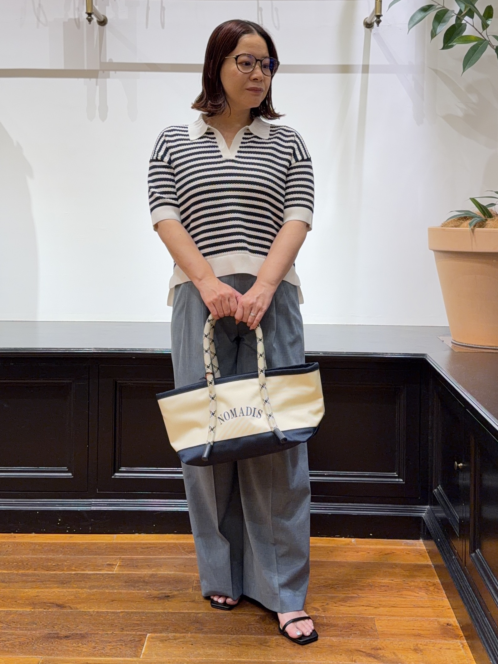 Asamiさんの「DRESSTERIOR｜ウォッシャブルスキッパークロップドニット」を使ったコーディネート