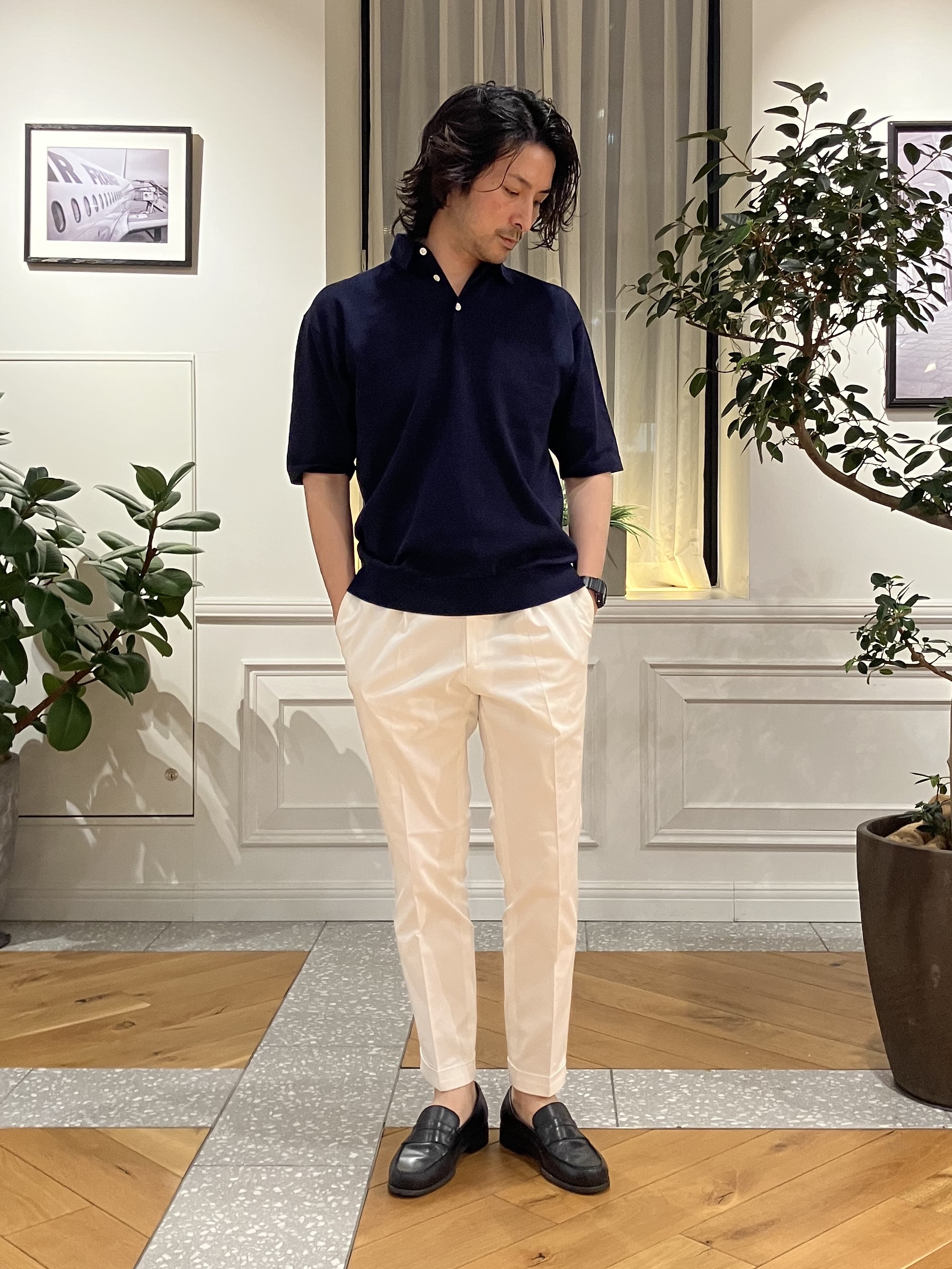 junyaさんの「DRESSTERIOR｜【干場義雅&times;DRESSTERIOR】ウォッシャブル ニットポロシャツ」を使ったコーディネート