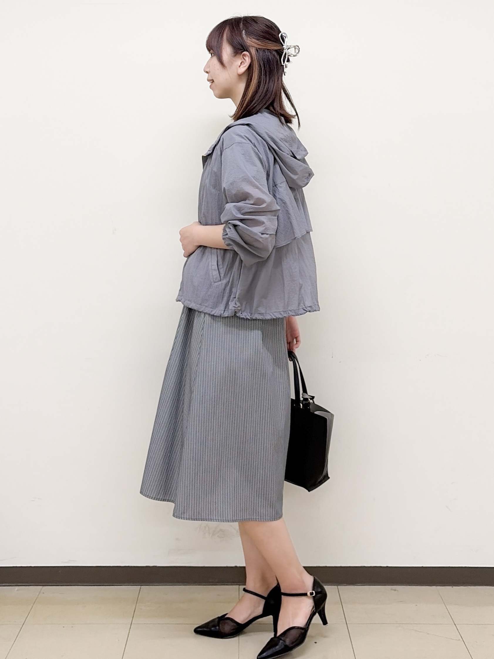 yurinaさんの「index｜【接触冷感／UV】ストライプタックシャツワンピース《洗濯機OK》」を使ったコーディネート