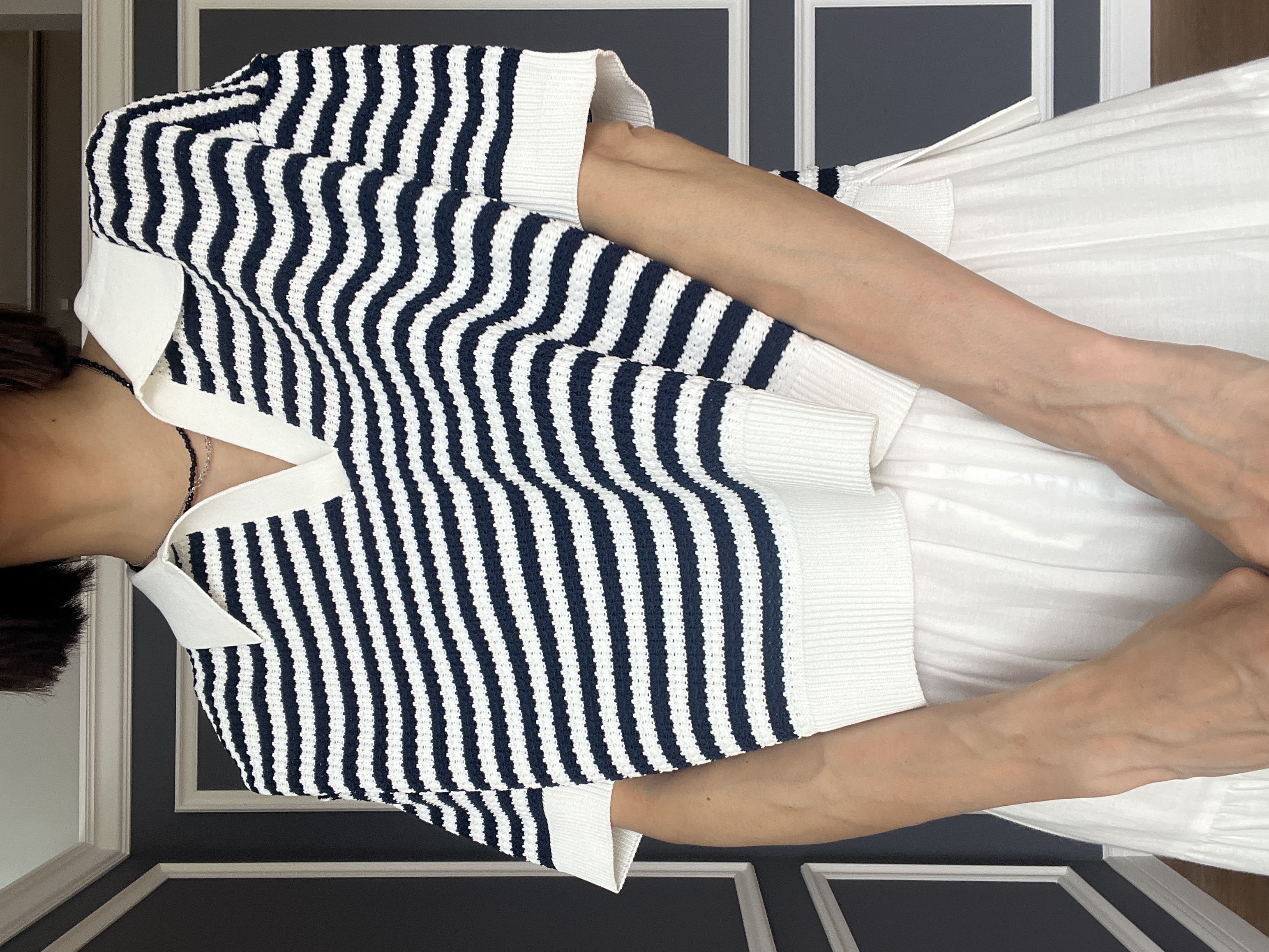 misaさんの「DRESSTERIOR｜ウォッシャブルスキッパークロップドニット」を使ったコーディネート