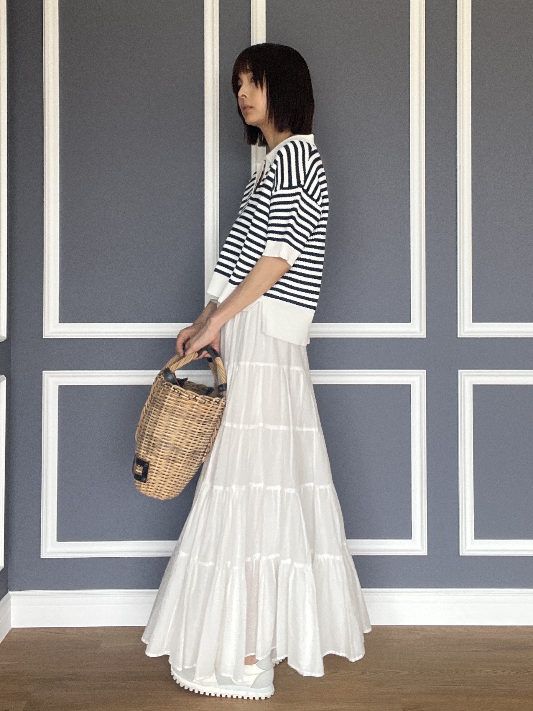 misaさんの「DRESSTERIOR｜ウォッシャブルスキッパークロップドニット」を使ったコーディネート