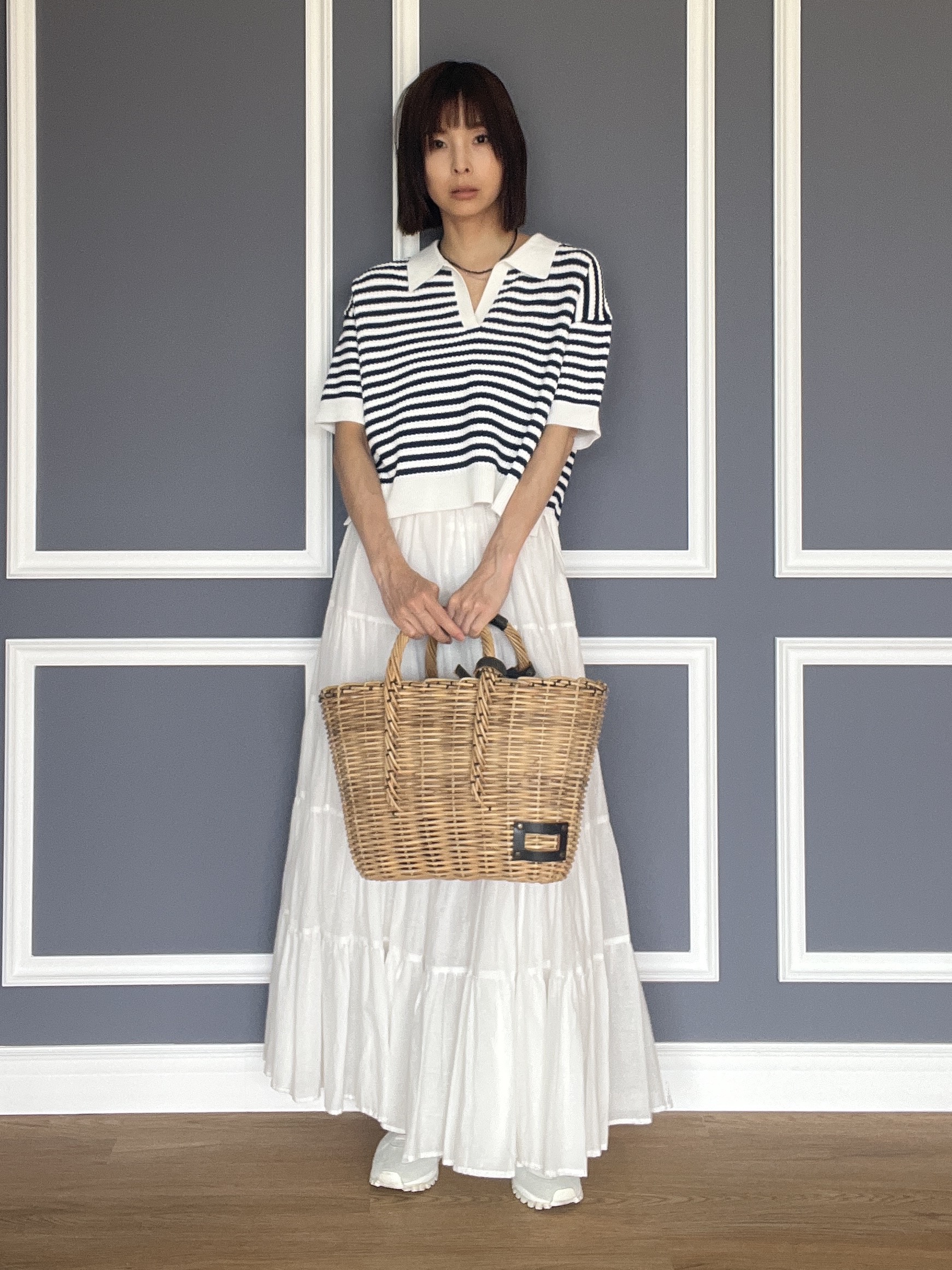 misaさんの「DRESSTERIOR｜ウォッシャブルスキッパークロップドニット」を使ったコーディネート