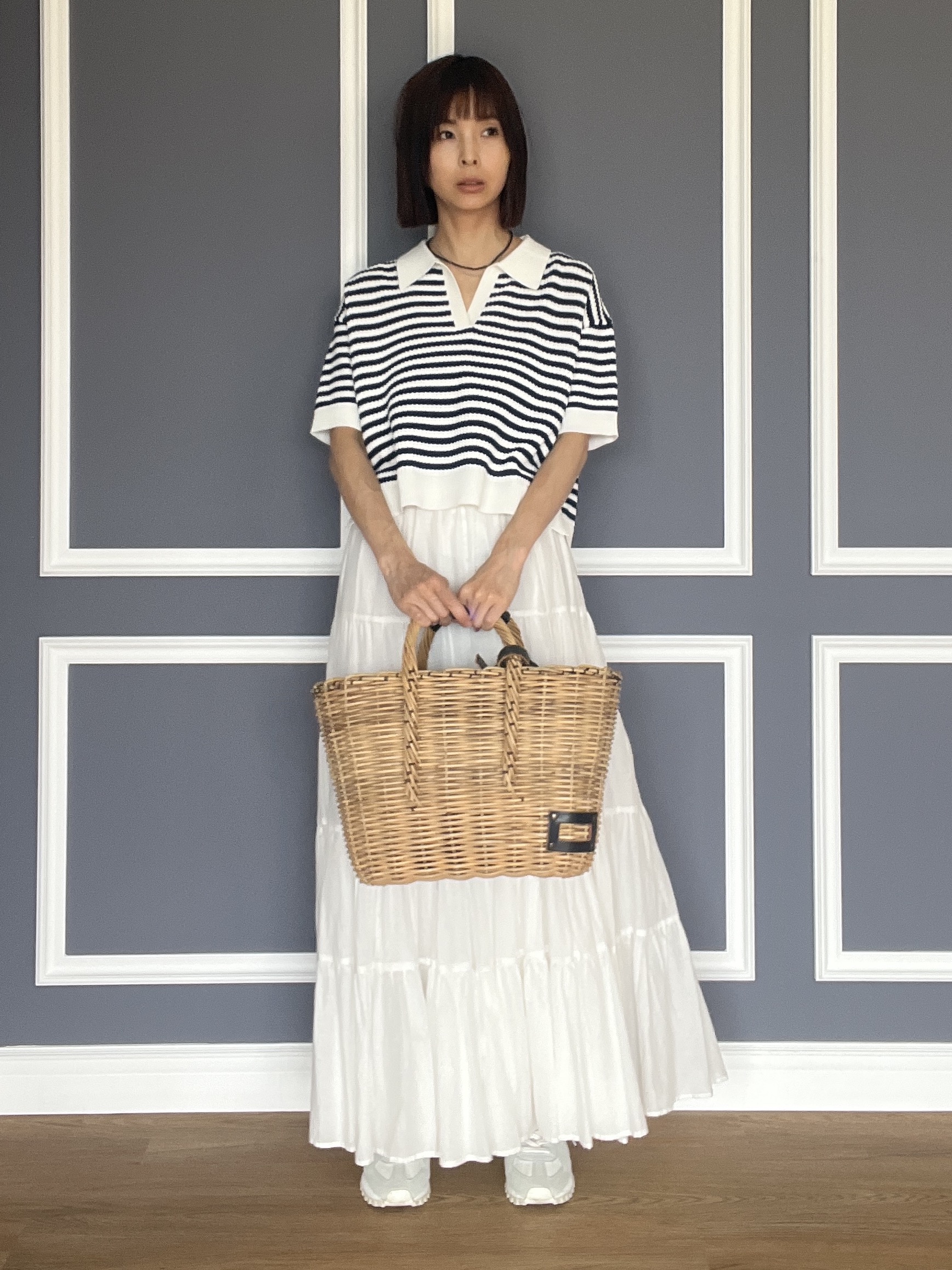 misaさんの「DRESSTERIOR｜ウォッシャブルスキッパークロップドニット」を使ったコーディネート